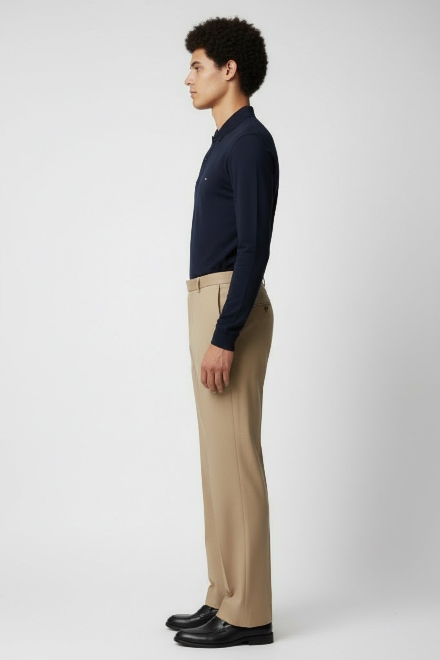 REGULAR FIT LONG SLEEVE POLO SHIRT NAVY BLUE 3