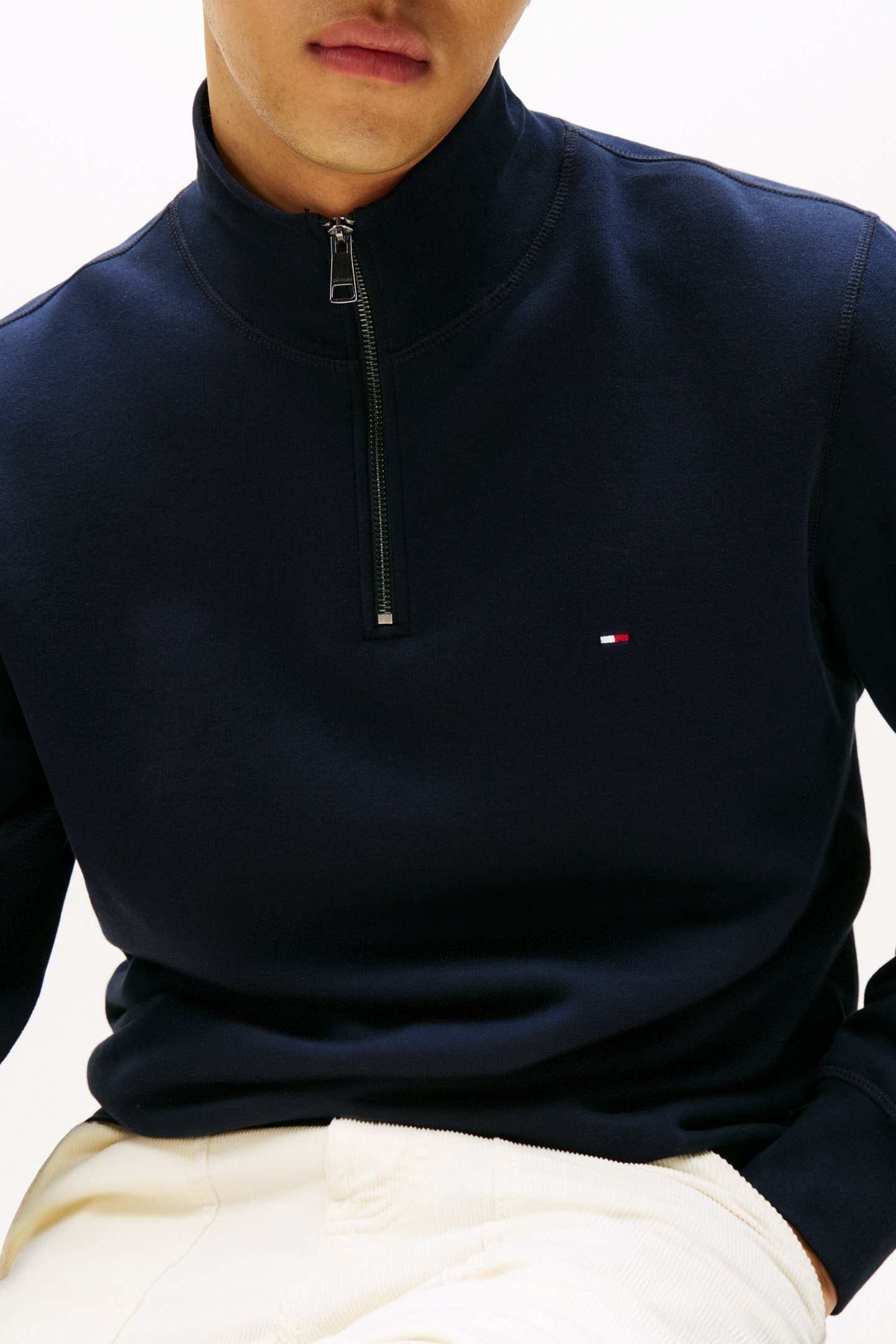 ESSENTIAL FLEECE 1/4 ZIP NAVY BLUE 3