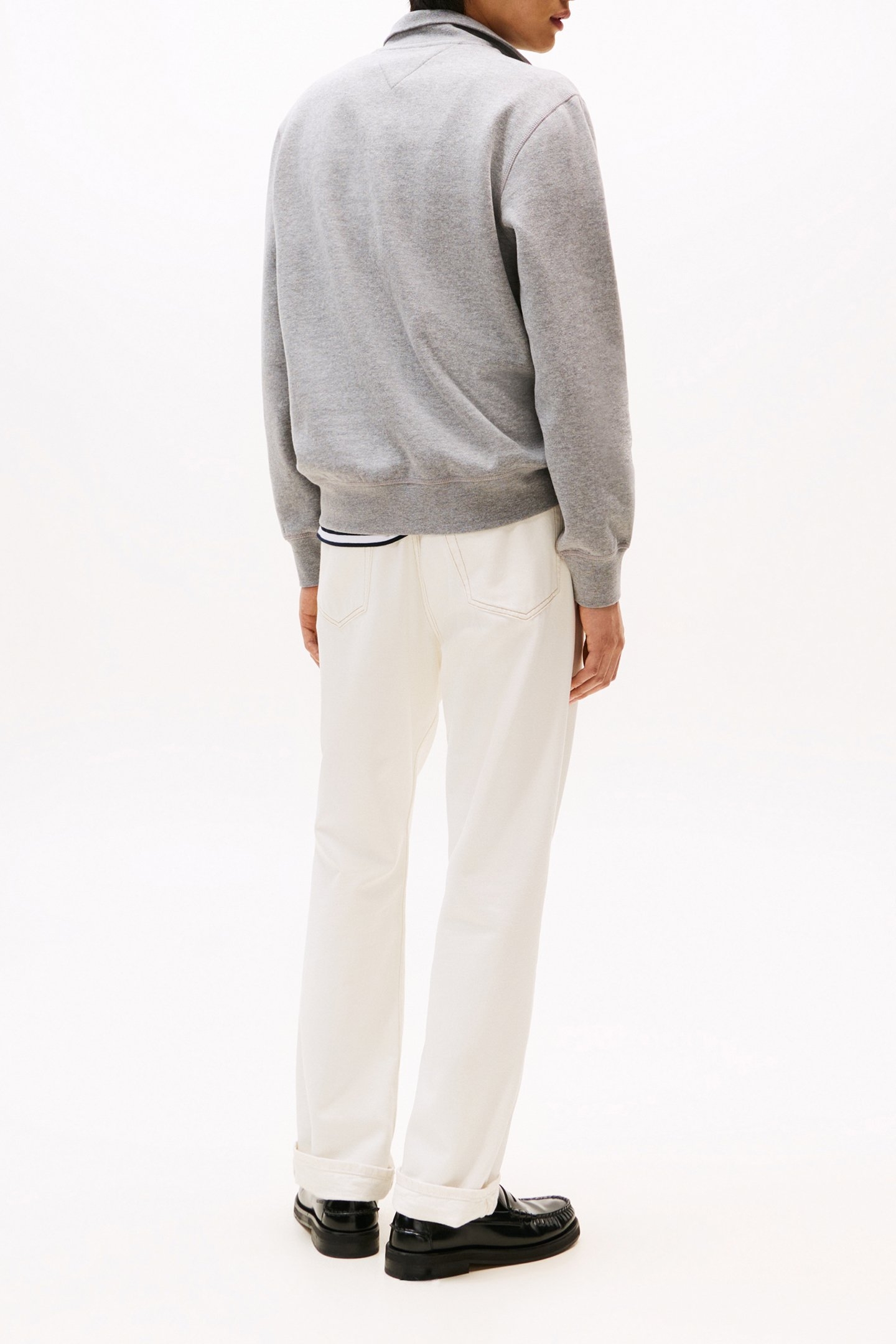 ESSENTIAL FLEECE 1/4 ZIP MEDIUM GREY HEATHER 3