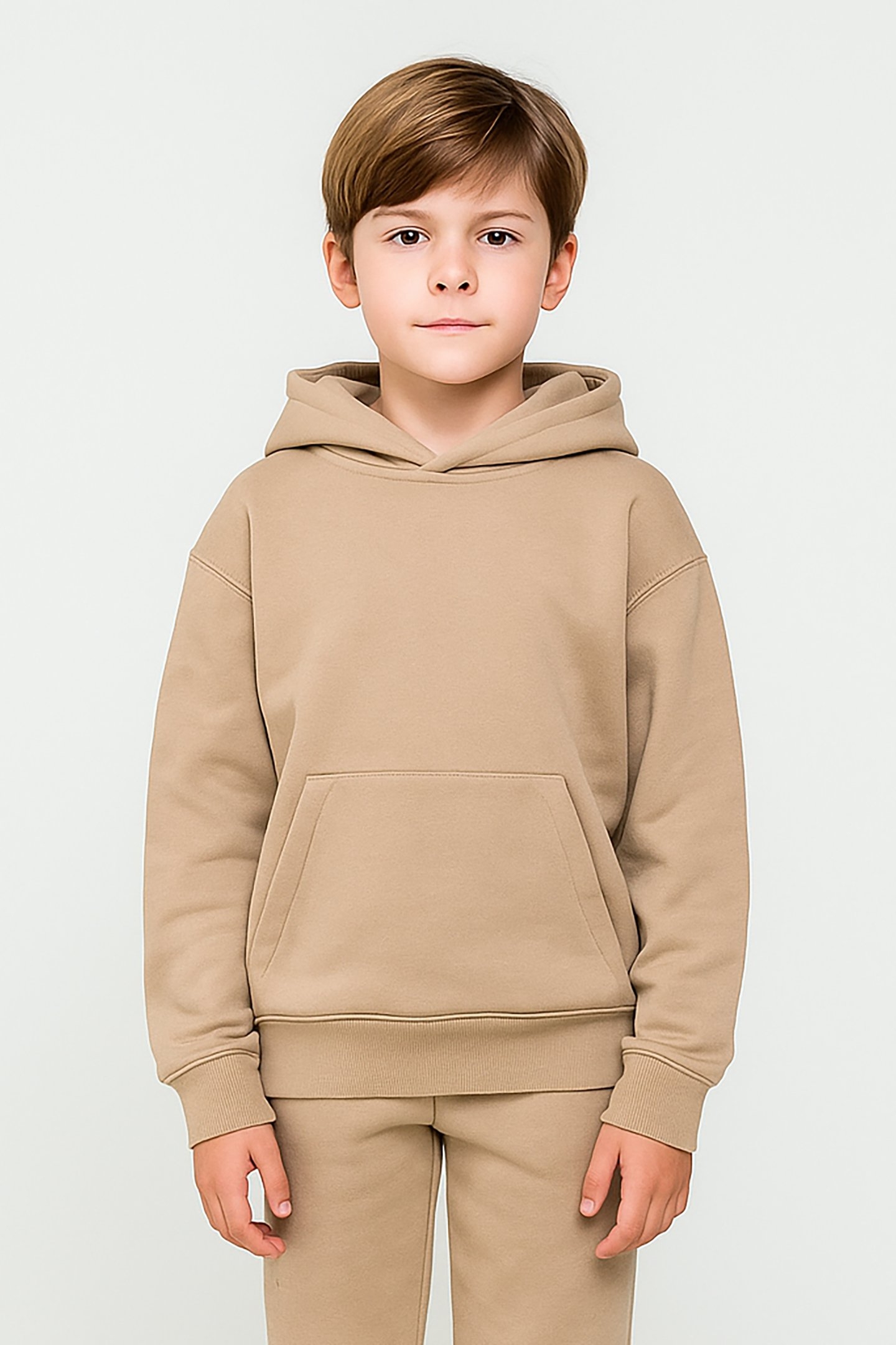 KIDS FERGAL SW HOOD OVERS FOR BOYS TAUPE 1