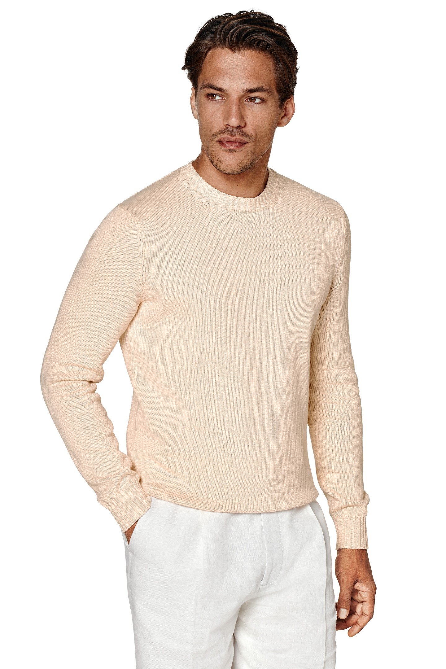 LS COTTON CREW PEACH LIGHT PINK 1