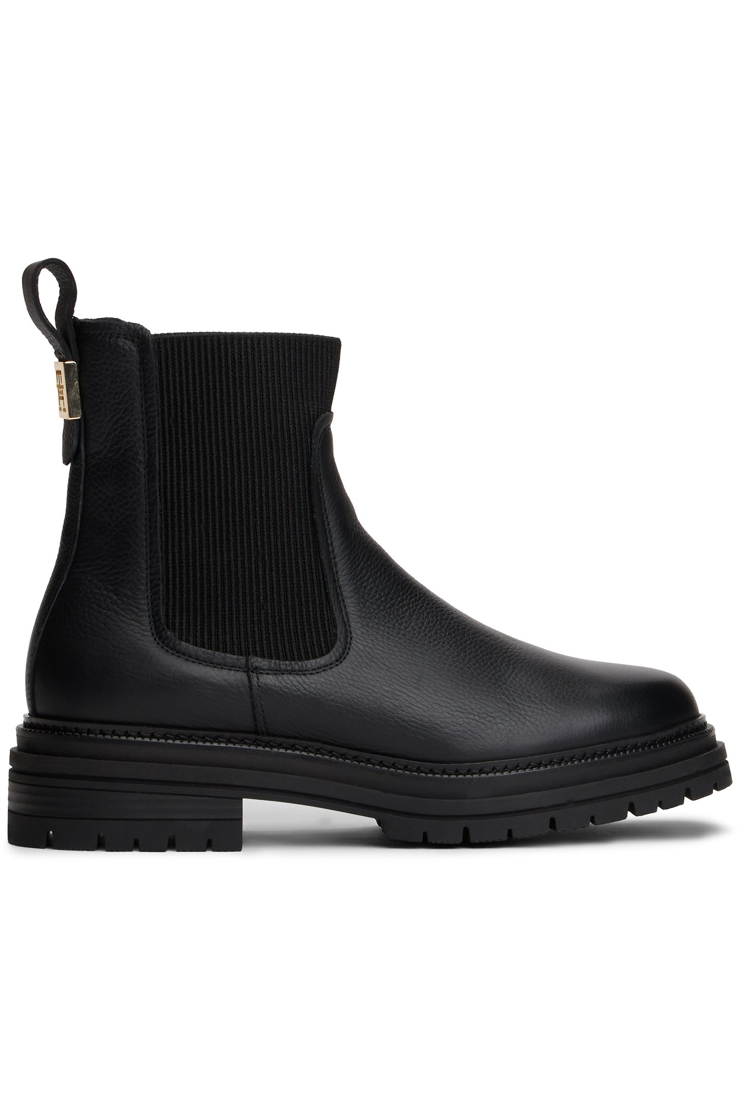 PEBBLE GRAIN LEATHER CHELSEA BOOTS BLACK 1