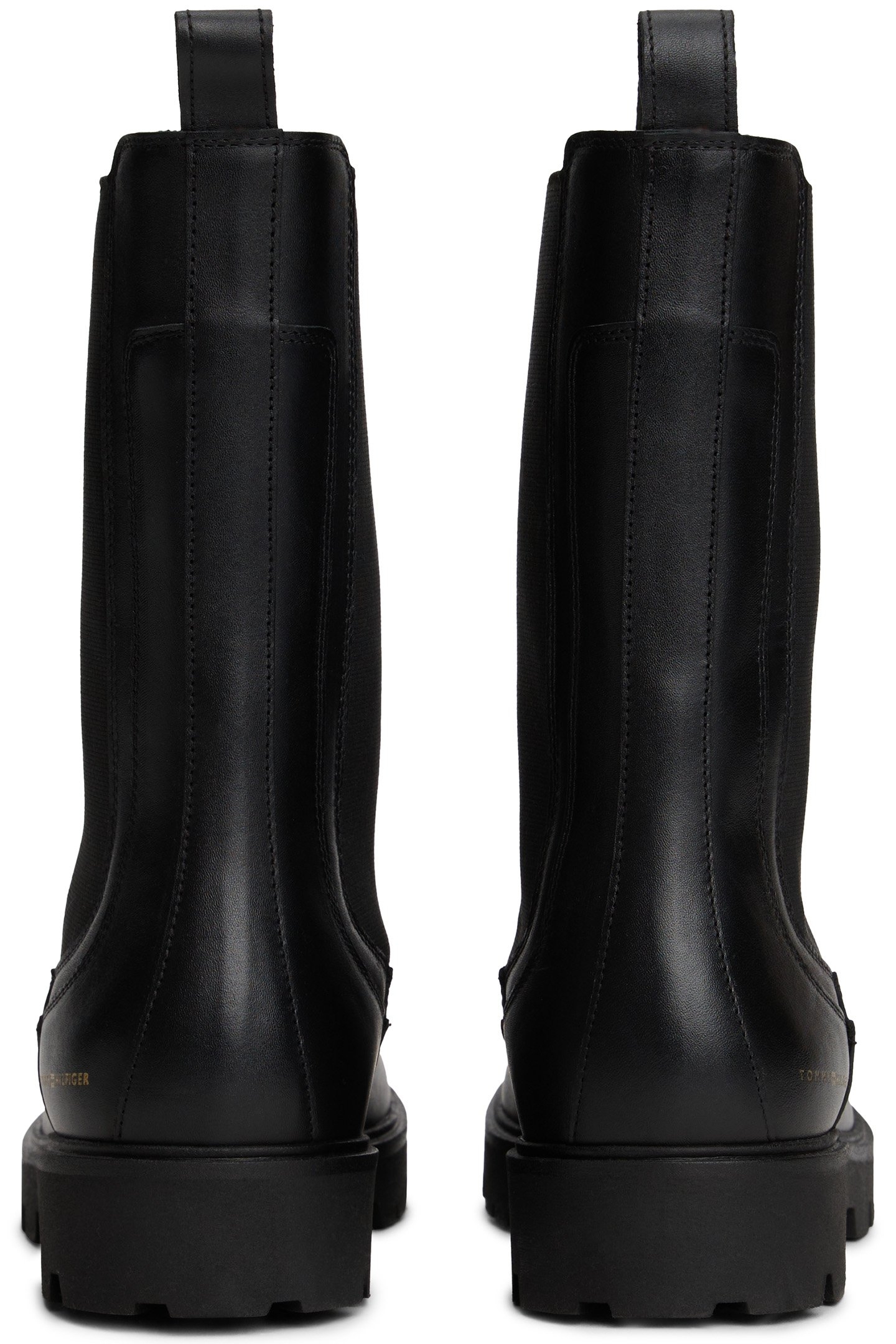 LEATHER CLEAT MID CHELSEA BOOTS BLACK 3