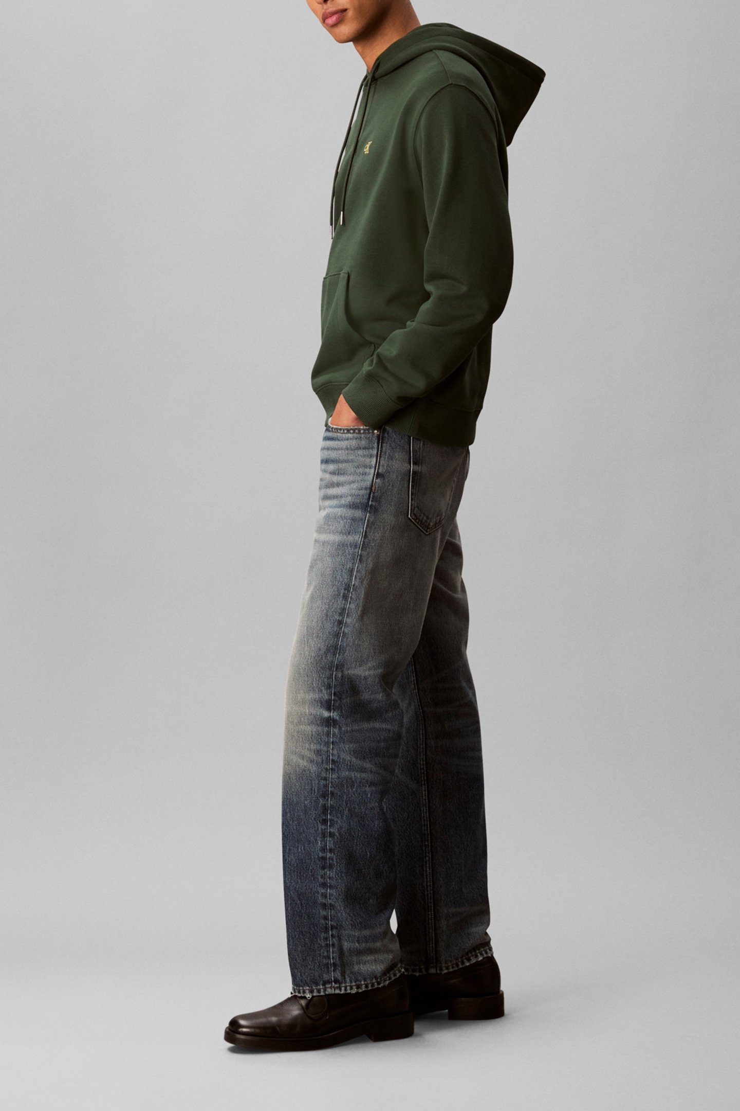 LONGSLEEVE TERRY MONOGRAM HOODIE SYCAMORE 4