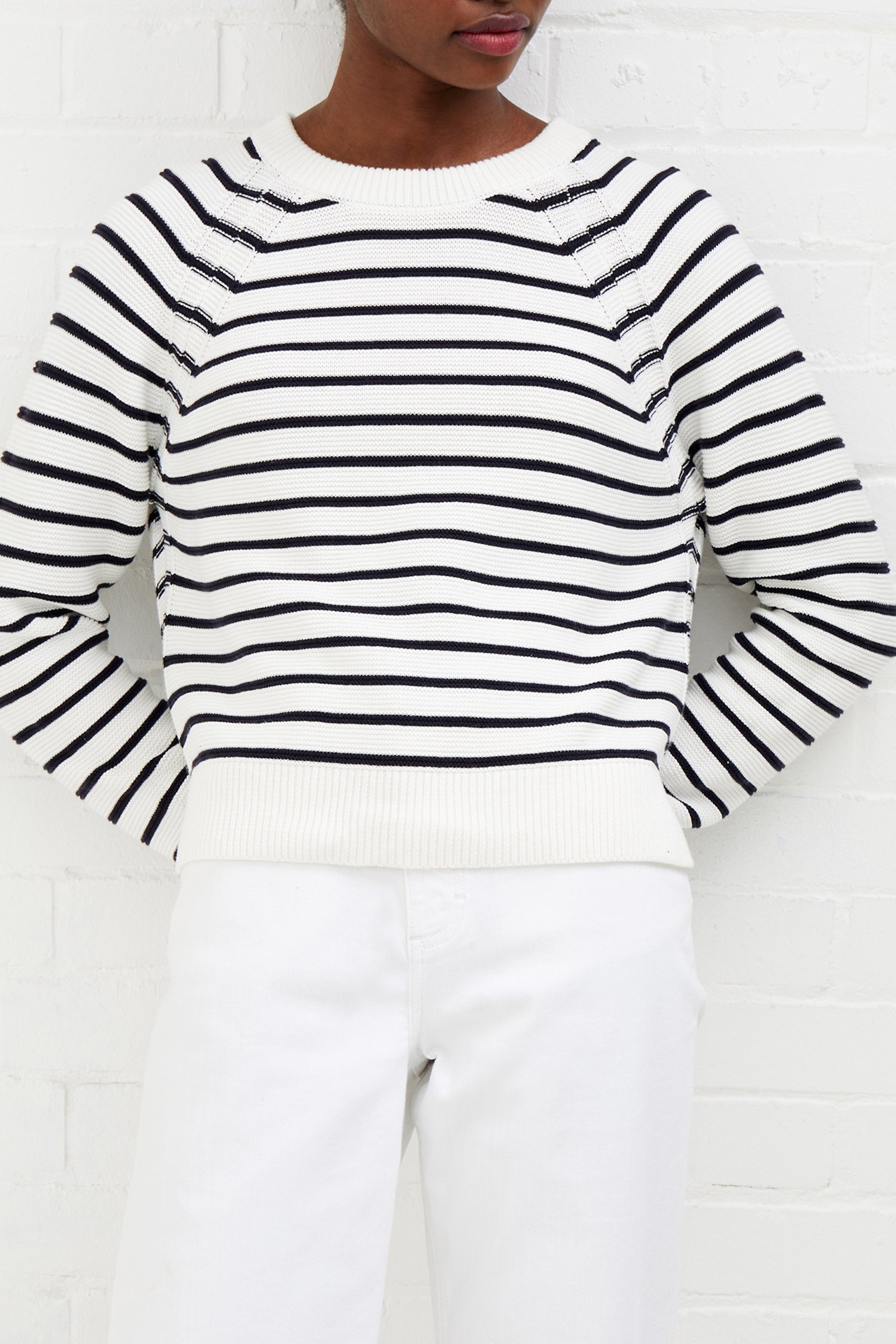 LILLIE MOZART STRP CRW NK JMPR SUMMER WH/UTILITY BL 3