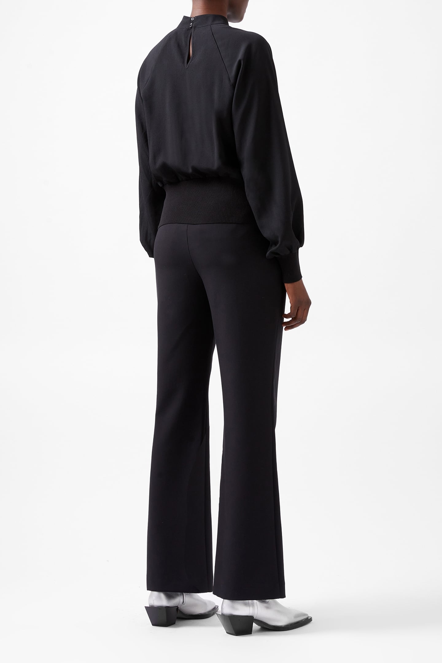 KRISTA KNIT L/S STAND NK TOP BLACKOUT 2