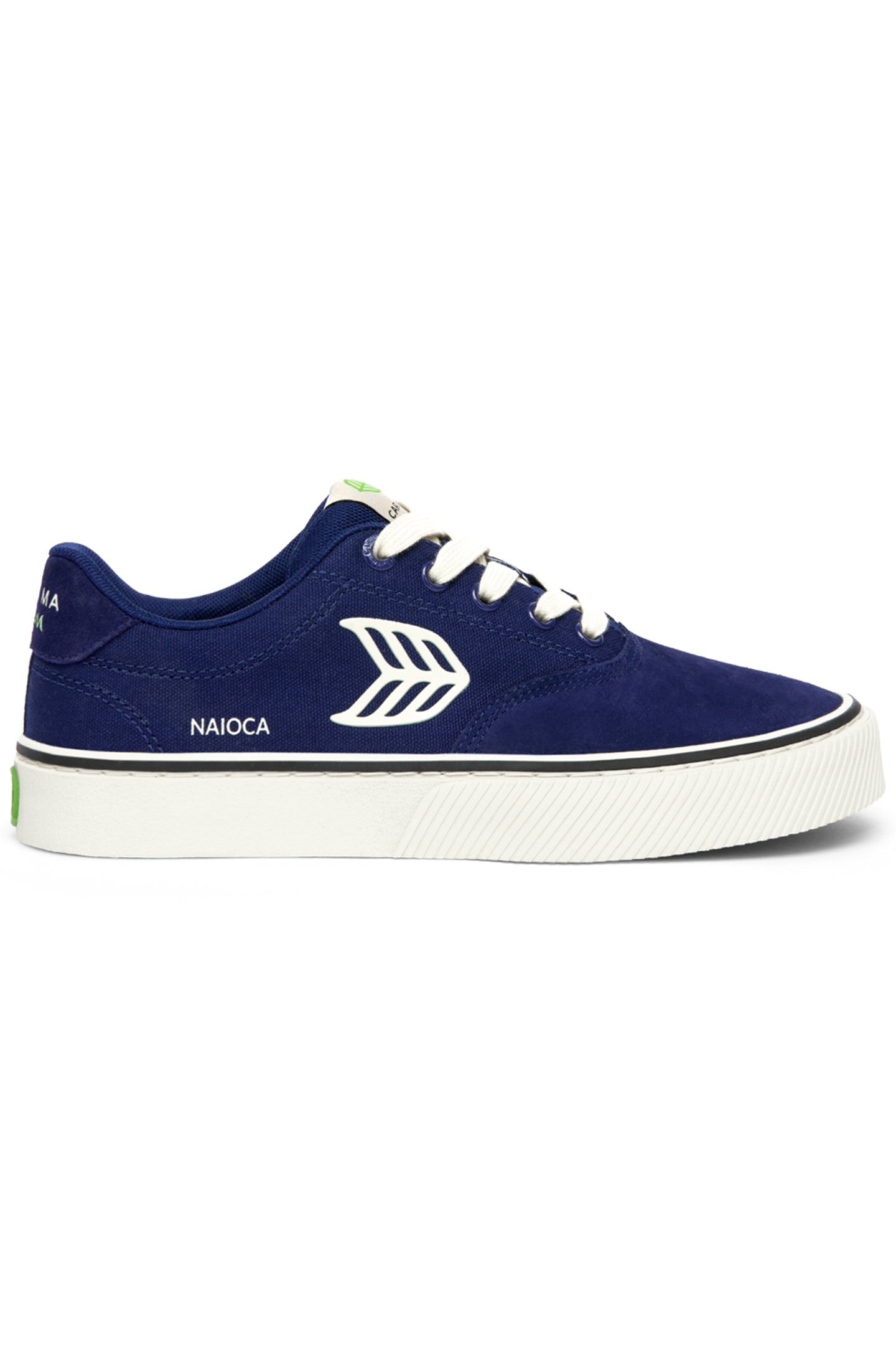 NAIOCA PRO BRIGHT NAVY SUEDE AND CANVAS IVORY LOGO 1