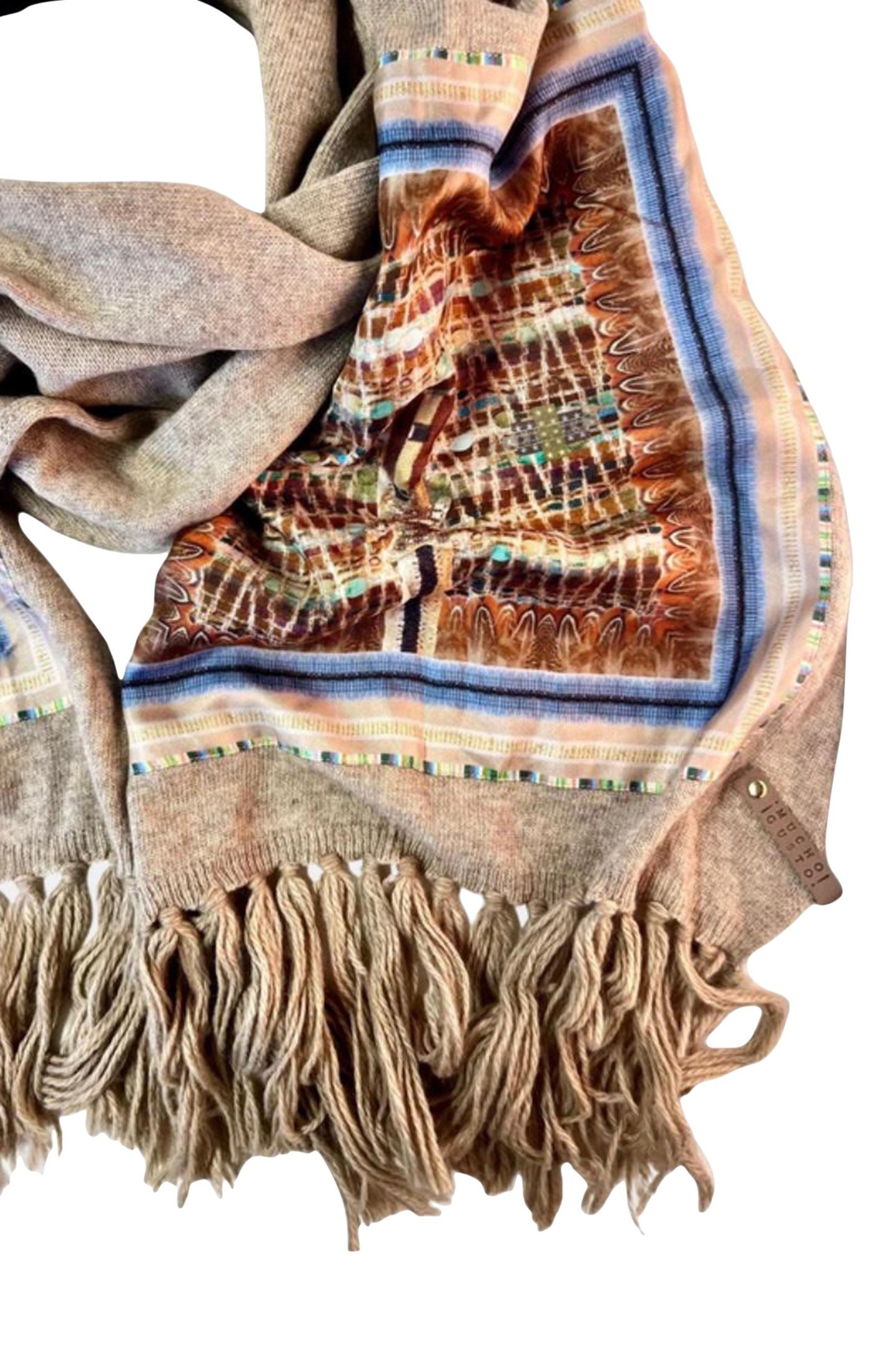 SCARF OBLONG 506 TAUPE/MULTI-COLOR 2