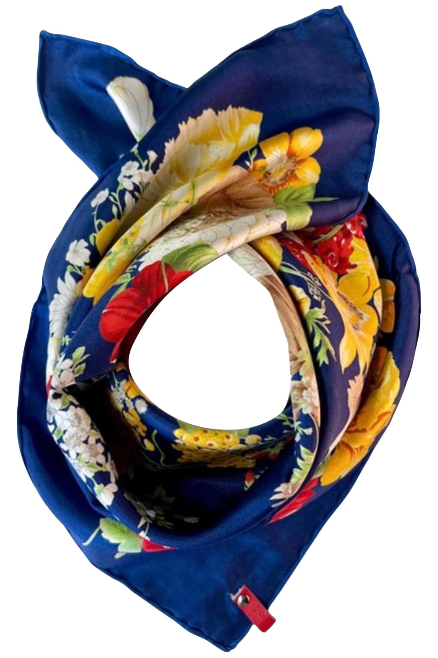 SCARF BURANO SMALL 439 D BLUE FLOWERS 1