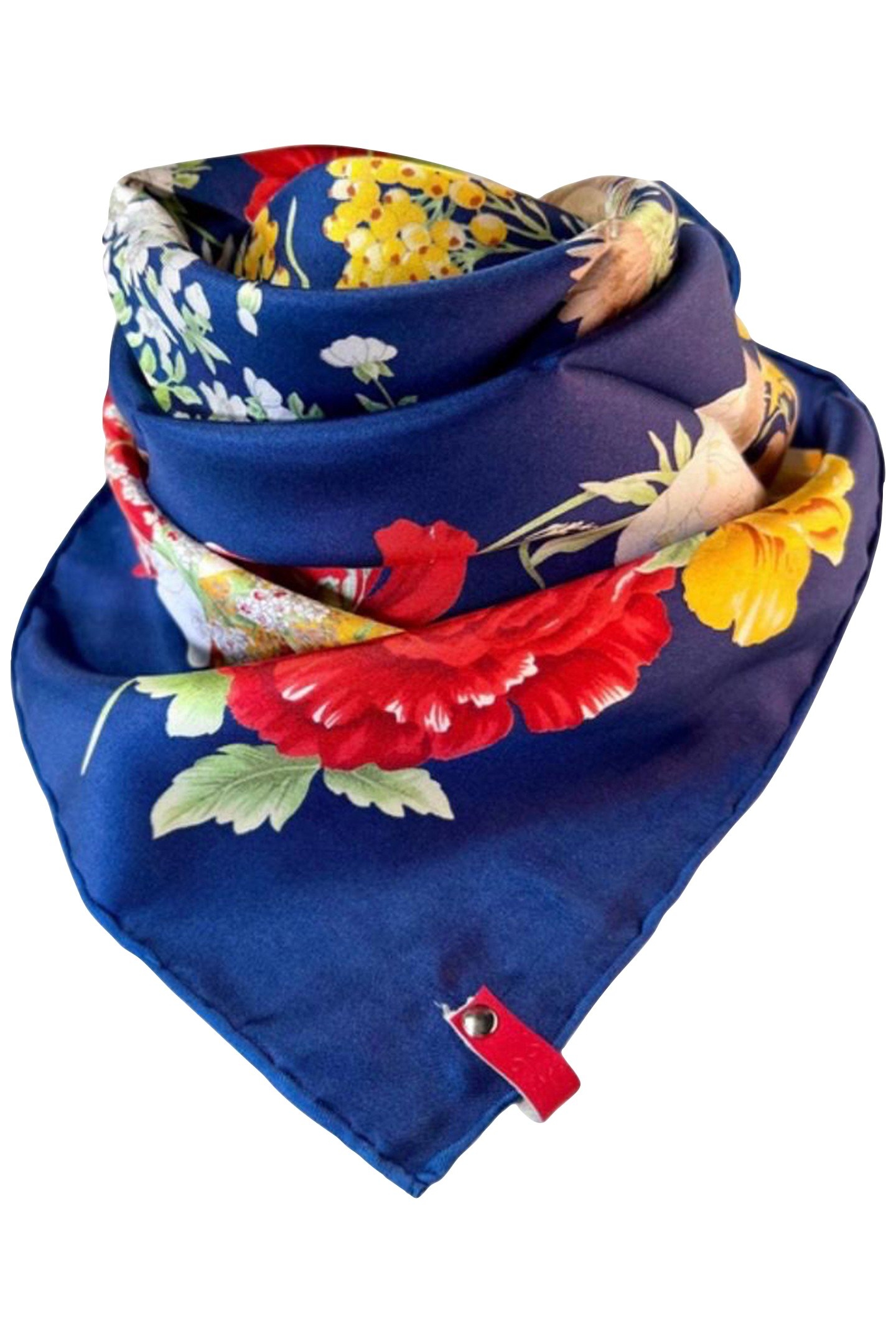 SCARF BURANO SMALL 439 D BLUE FLOWERS 2
