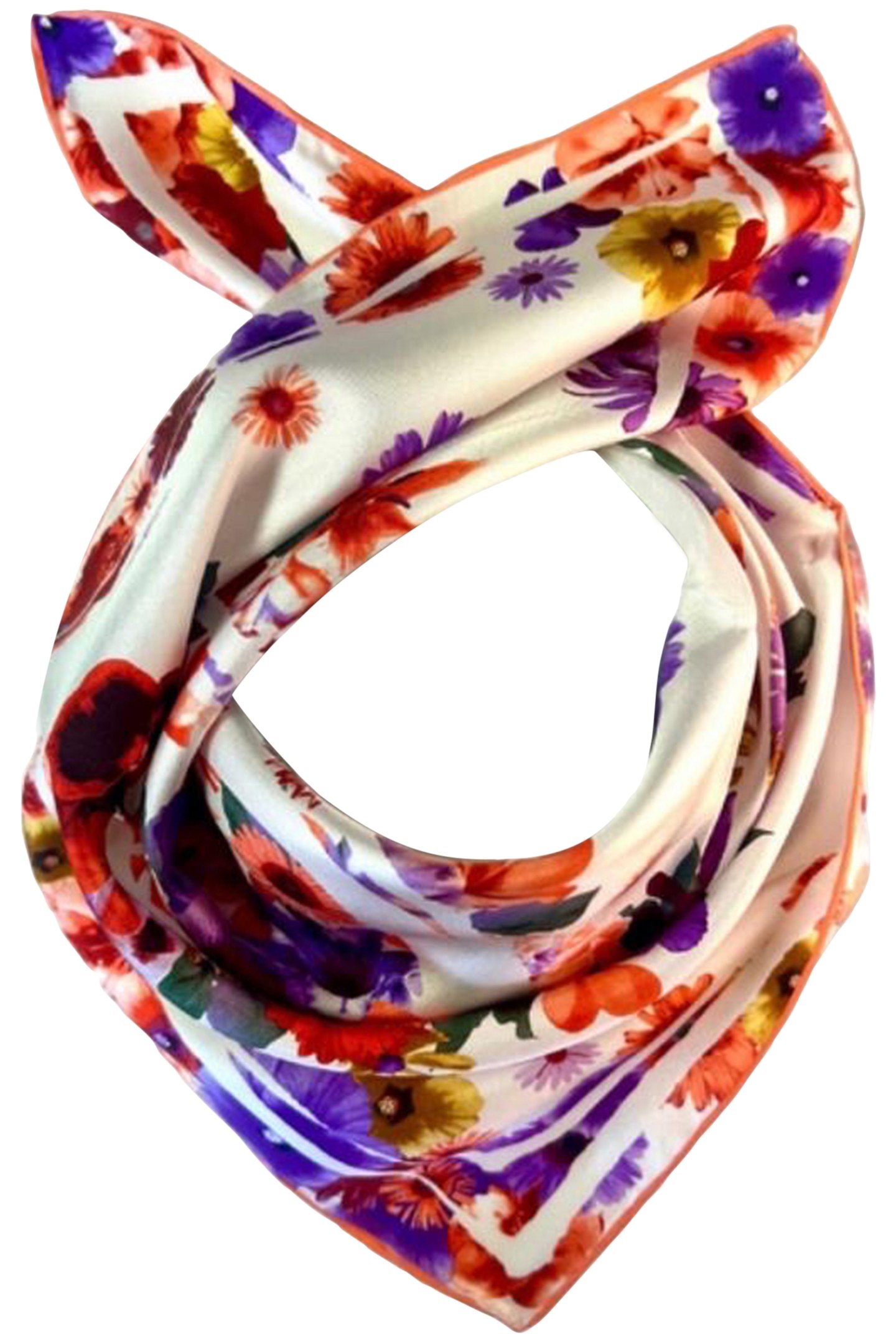 SCARF BURANO SMALL 438 WHITE FLOWERS 1