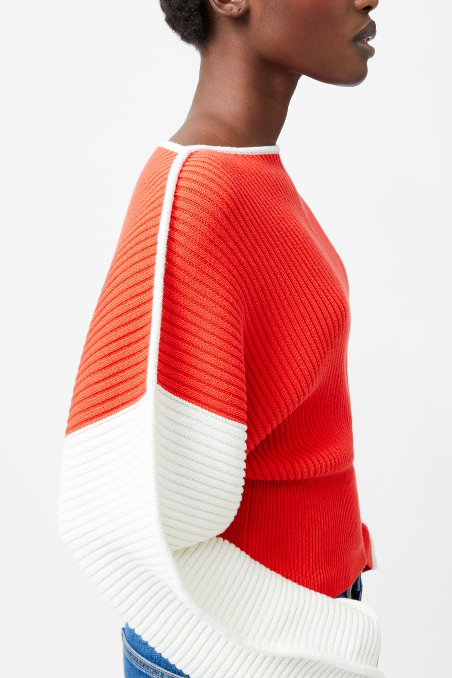 LILY DROP SHOULDER JUMPER SCARLET RED/PORCELAI 3