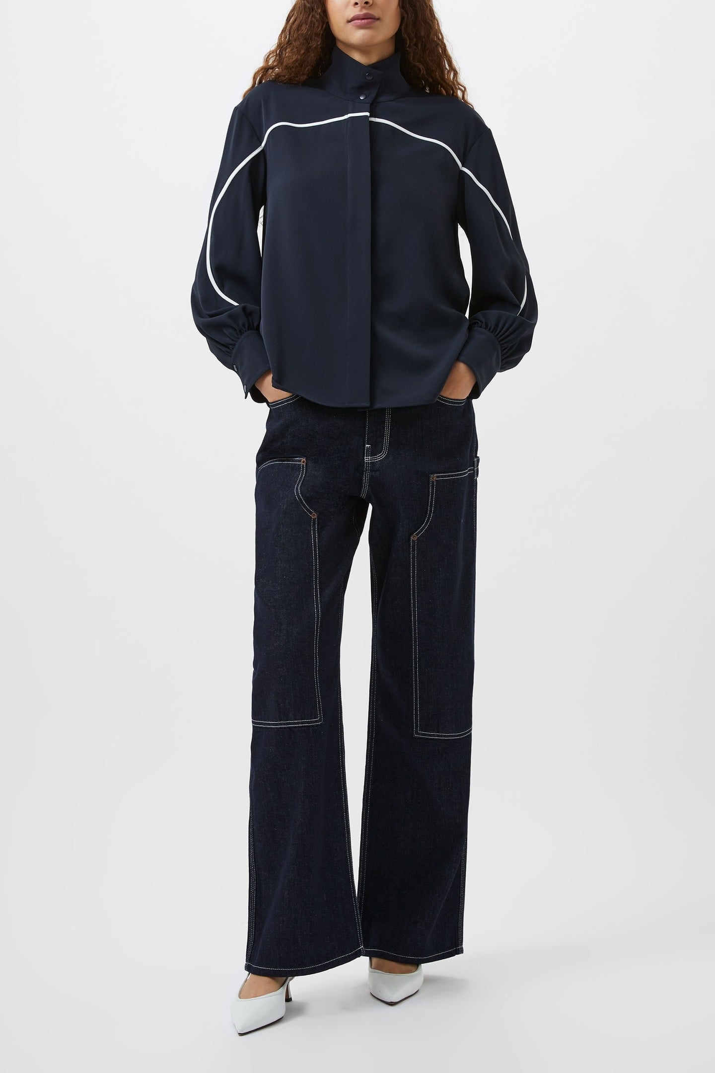 AREZZO CONTRAST SHIRT NAVY/SUMMER WHITE 1