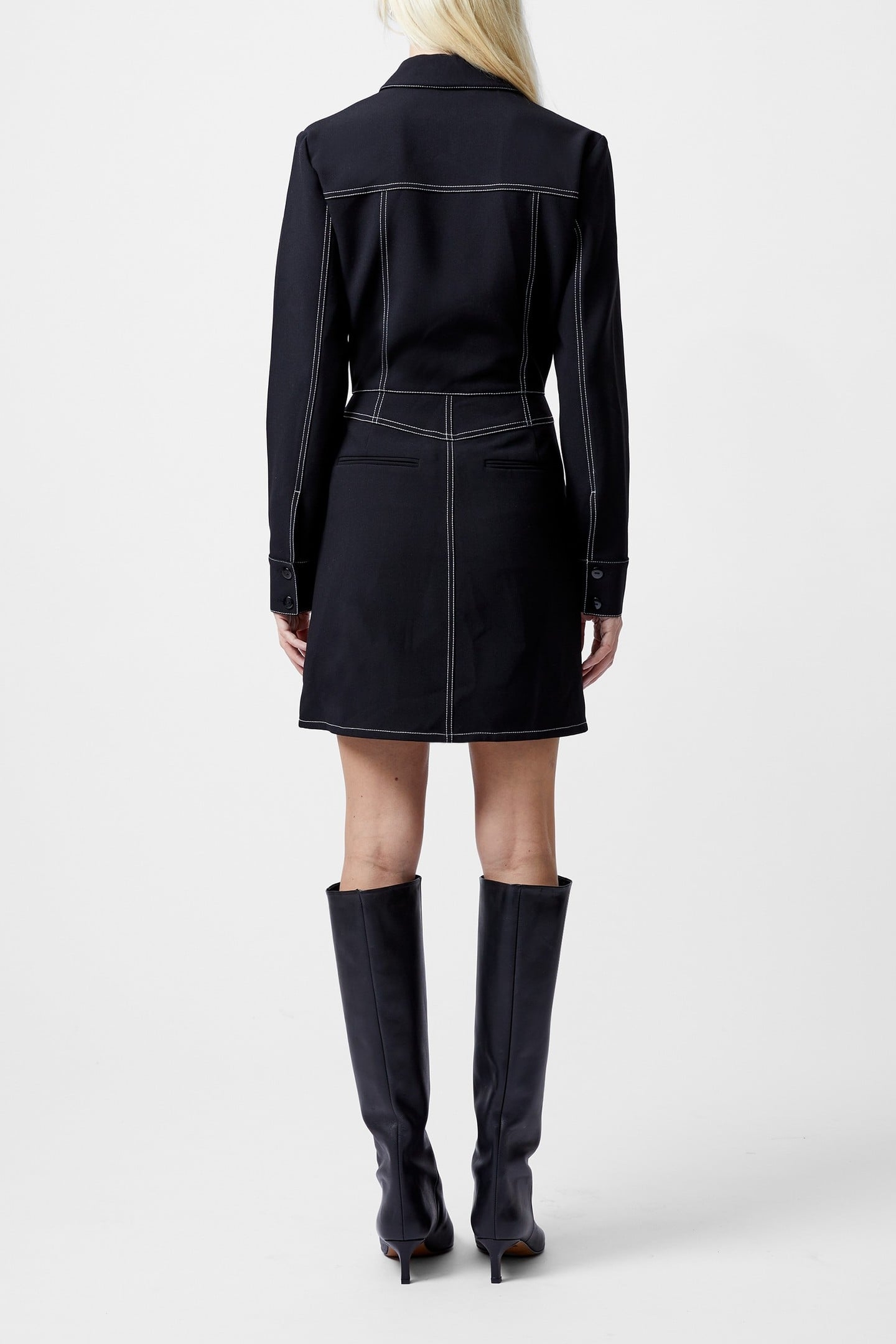 AZRA TWILL MINI DRESS UNLINED BLACK 3