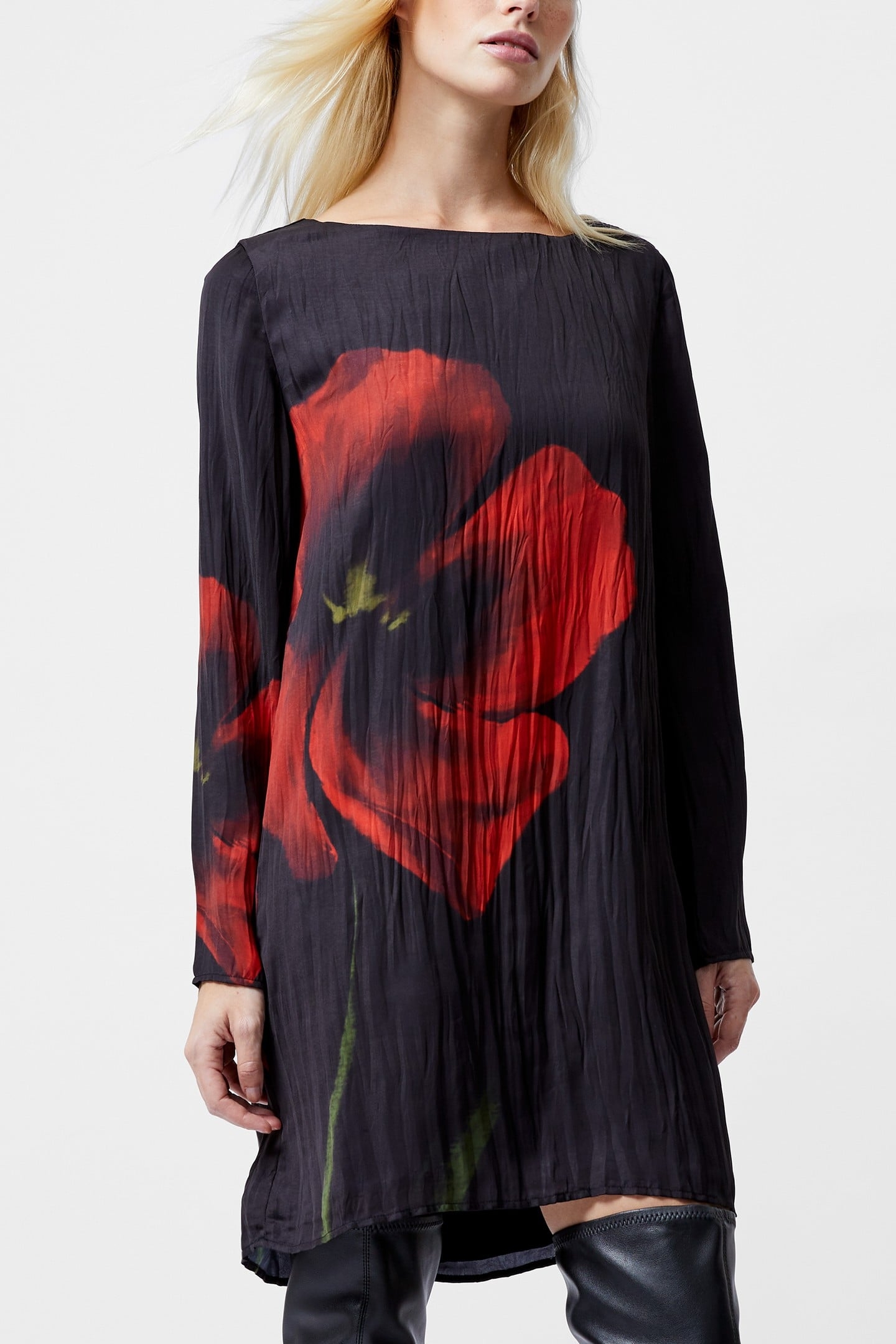 DELILAH ALORA SATIN MINI DRESS BLACK 1