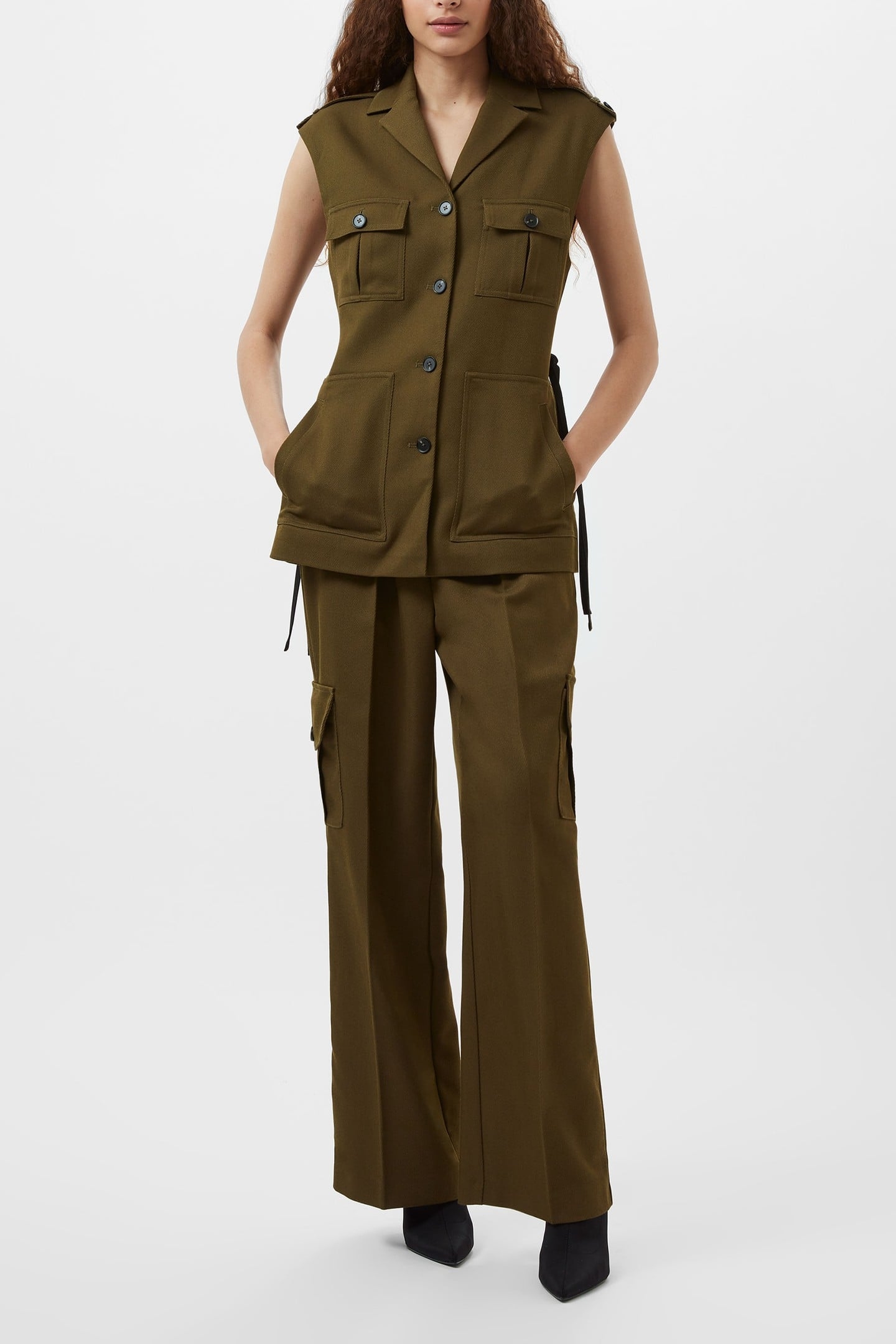 FLORENCE TWILL WAISTCOAT KHAKI 2