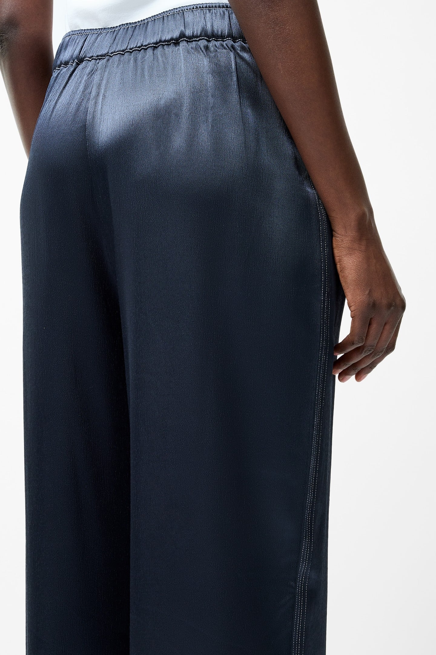 AKITA SATIN STRETCH TROUSERS NAVY 4