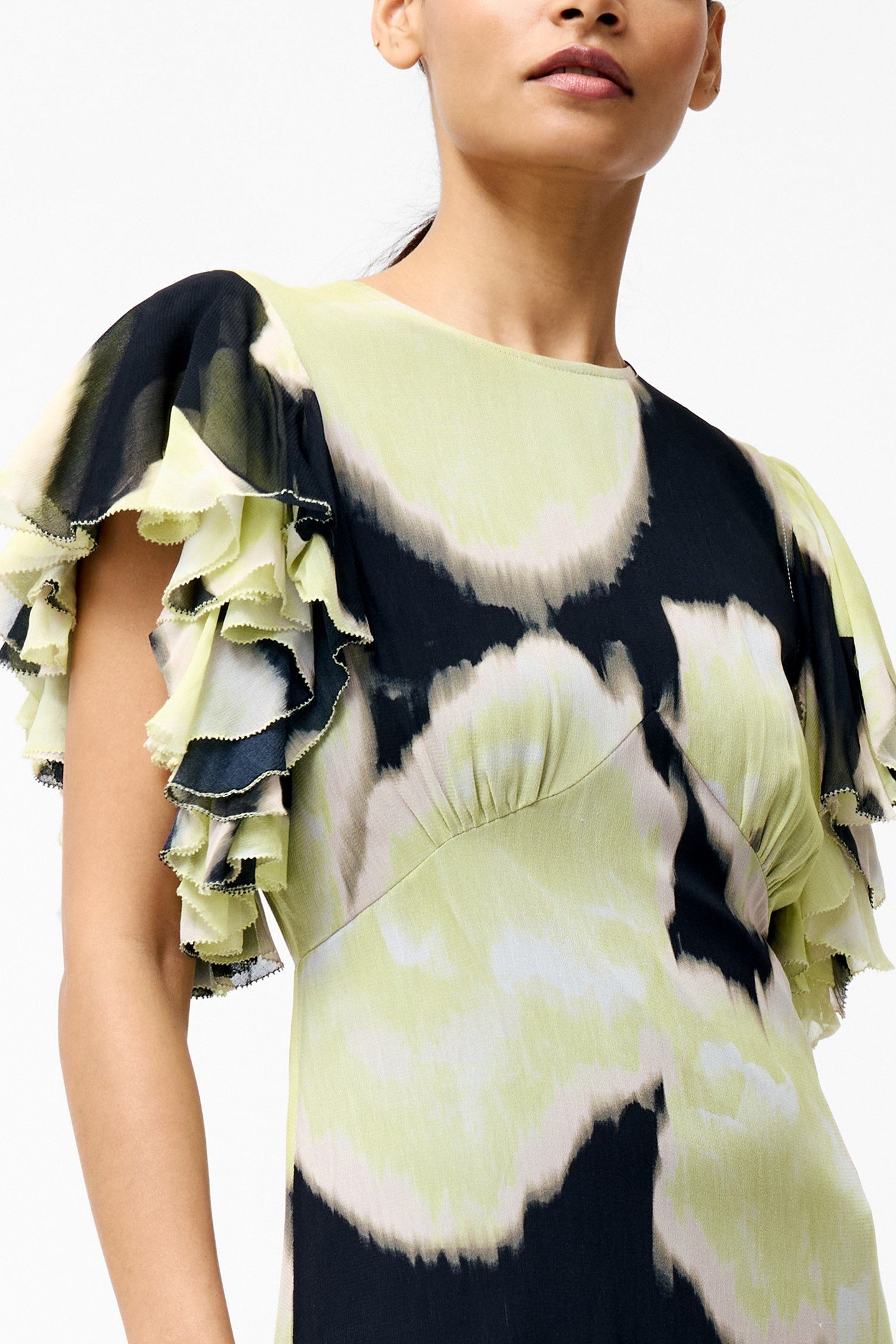 NATALIE EMINA CHIFFON MAXI DRS LIGHT LIME GREEN MUL 7