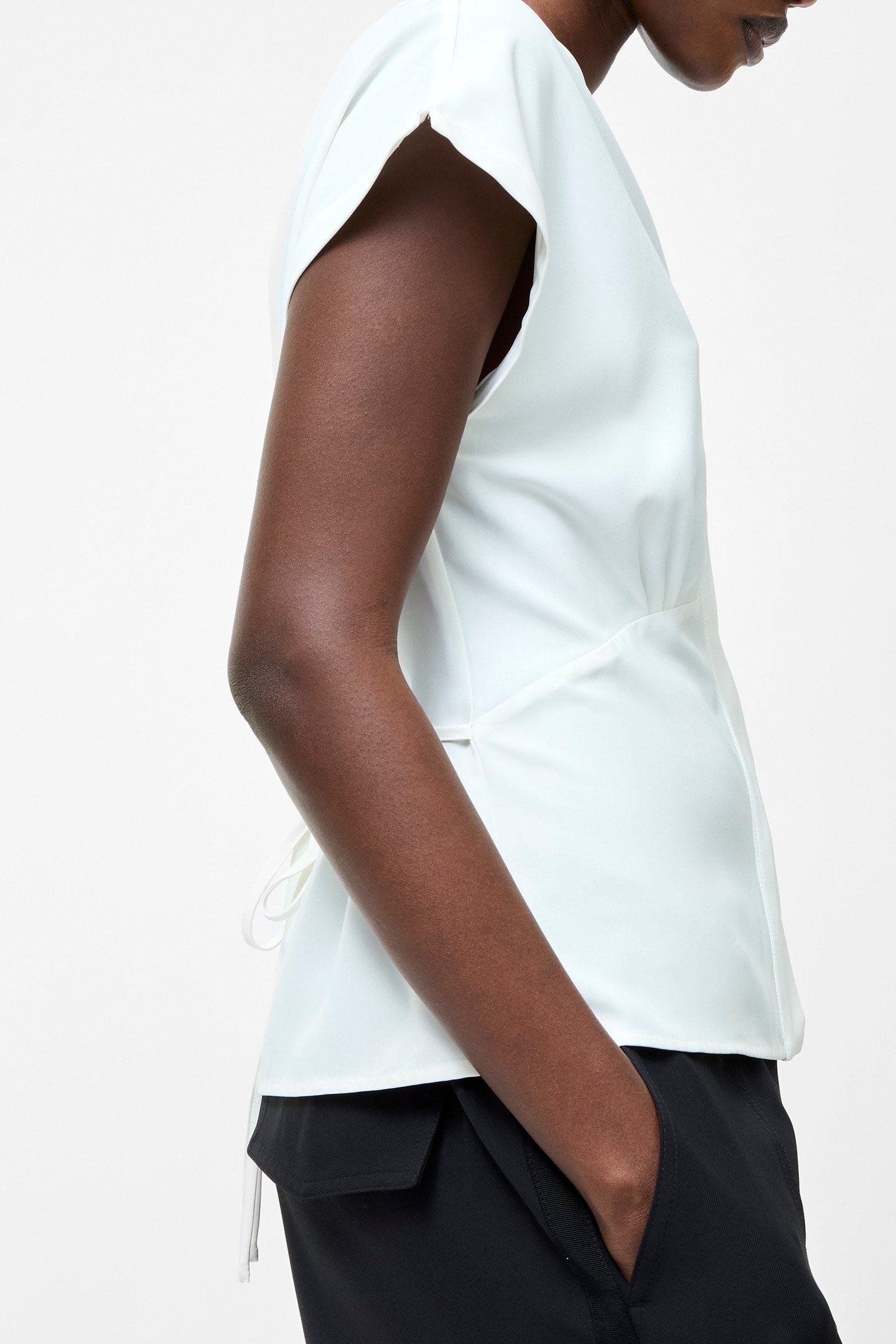 CREPE VEE BLOUSE SUMMER WHITE 4