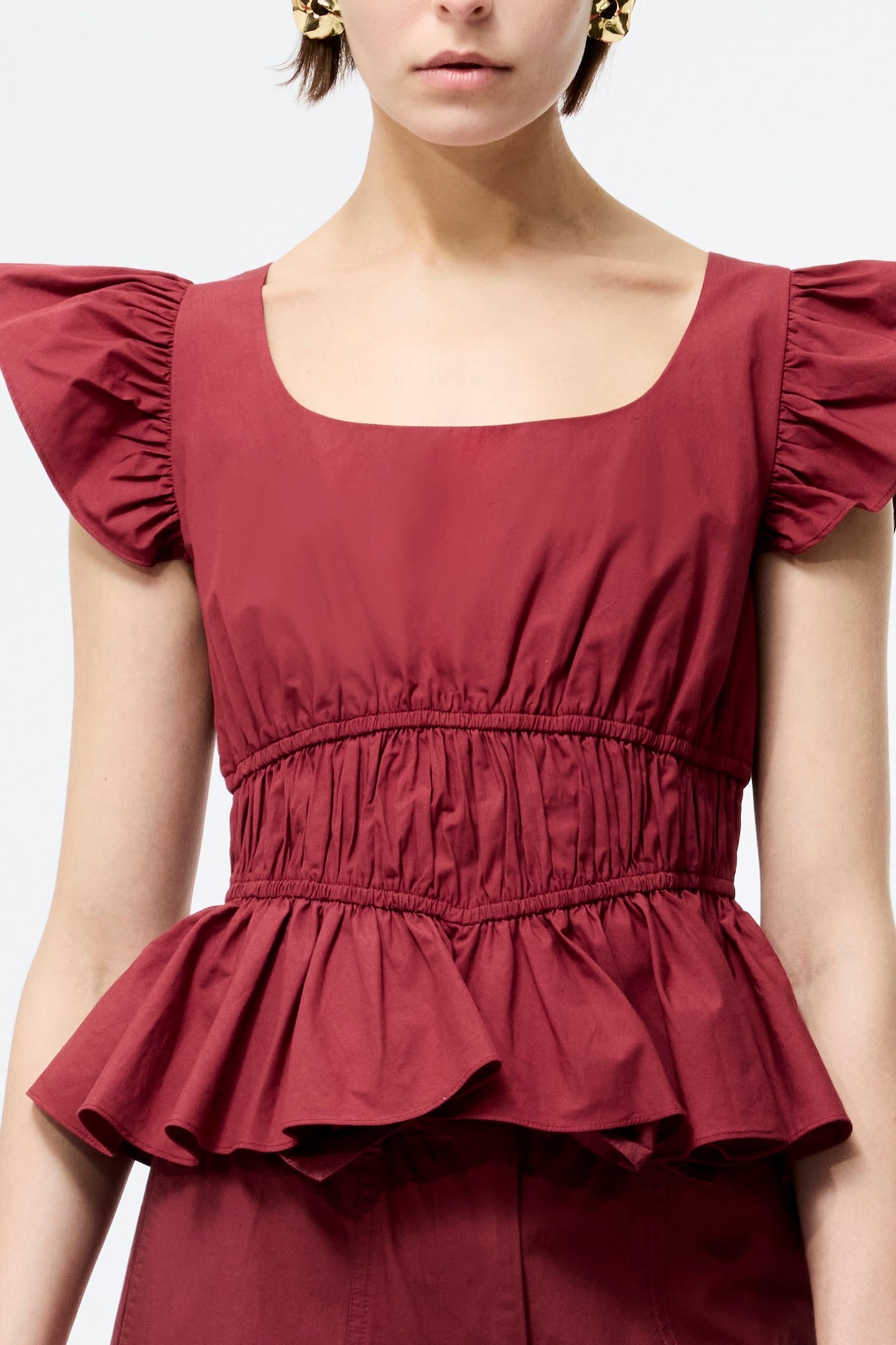 CAMBRIA COTTON SCOOP NECK TOP SUMMER BURGUNDY 3