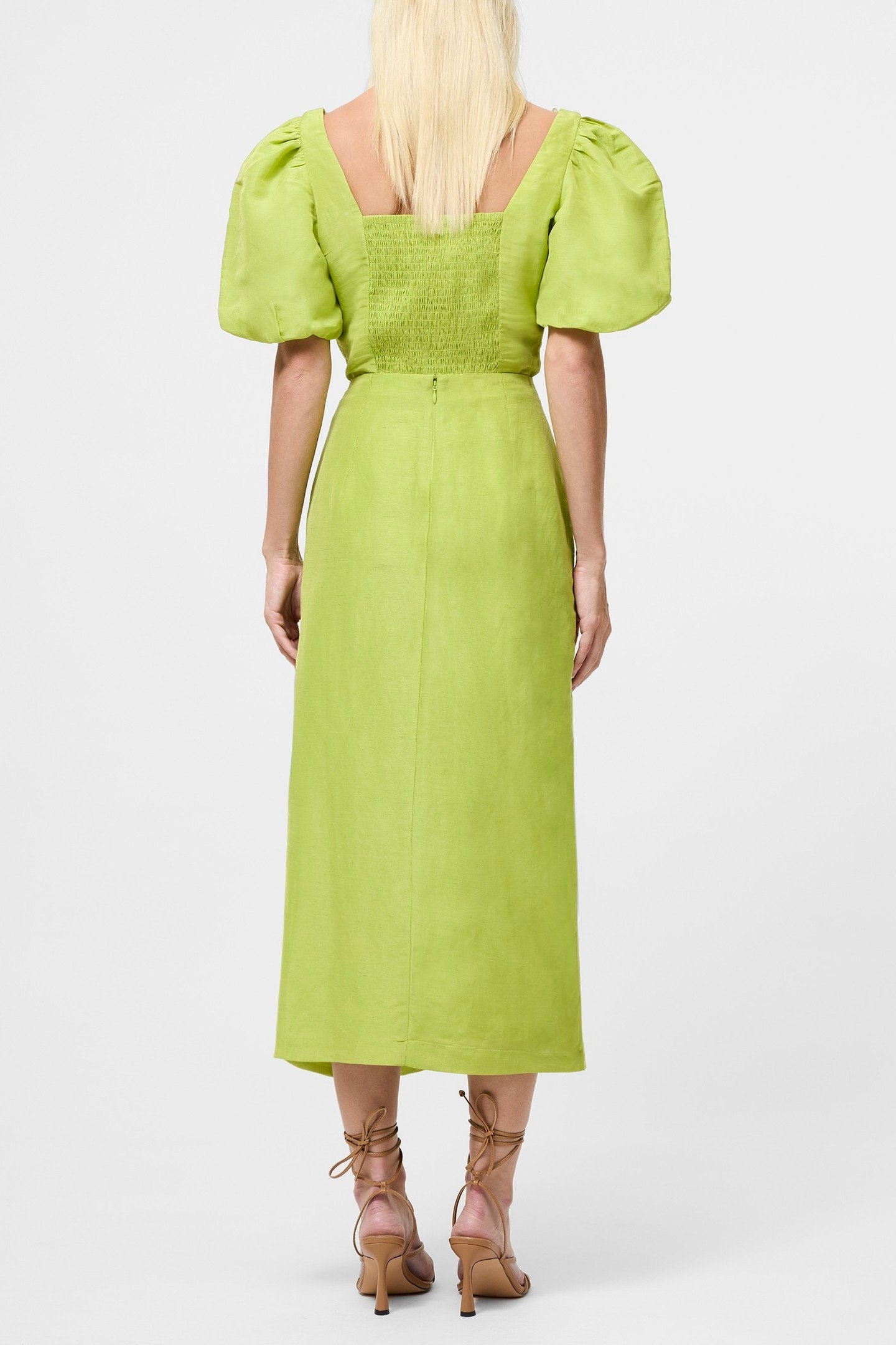 ISLAY LINEN MIDI SKIRT CACTUS GREEN 3