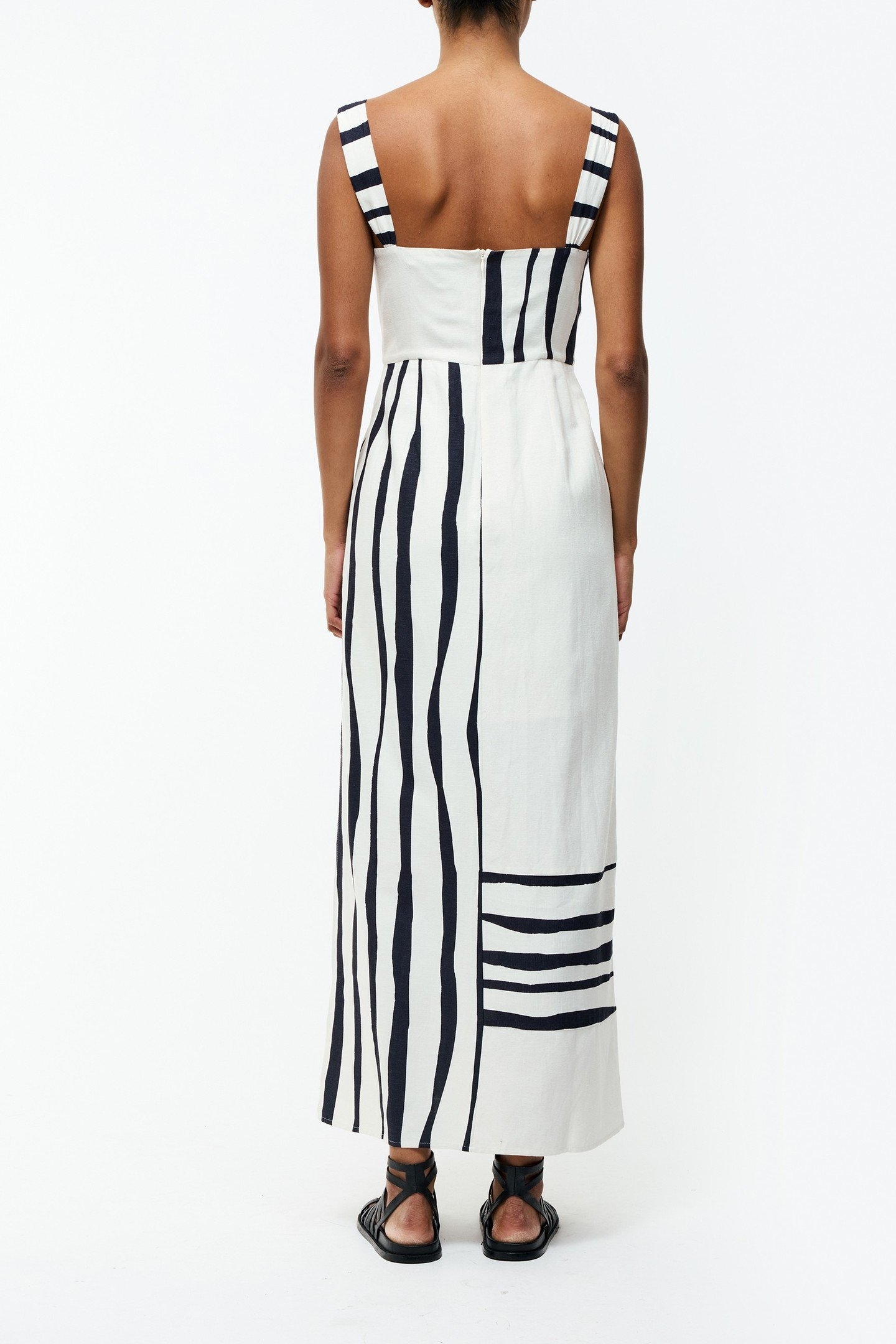 GENEVIEVE ARIETTE MIDI DRESS WHITE/BLACK 2