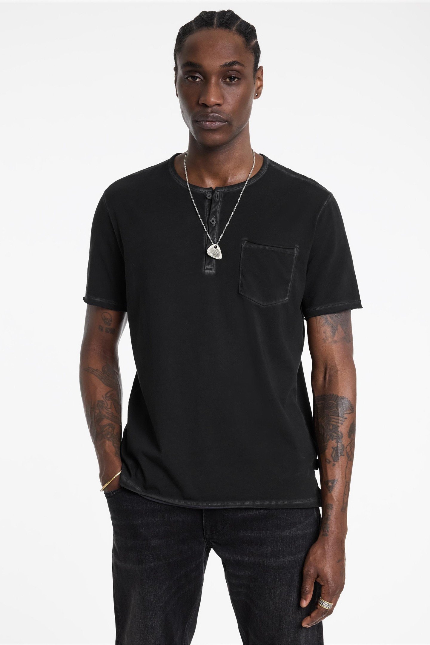 REX SS HENLEY WITH SUBLIME WASH BLACK 1
