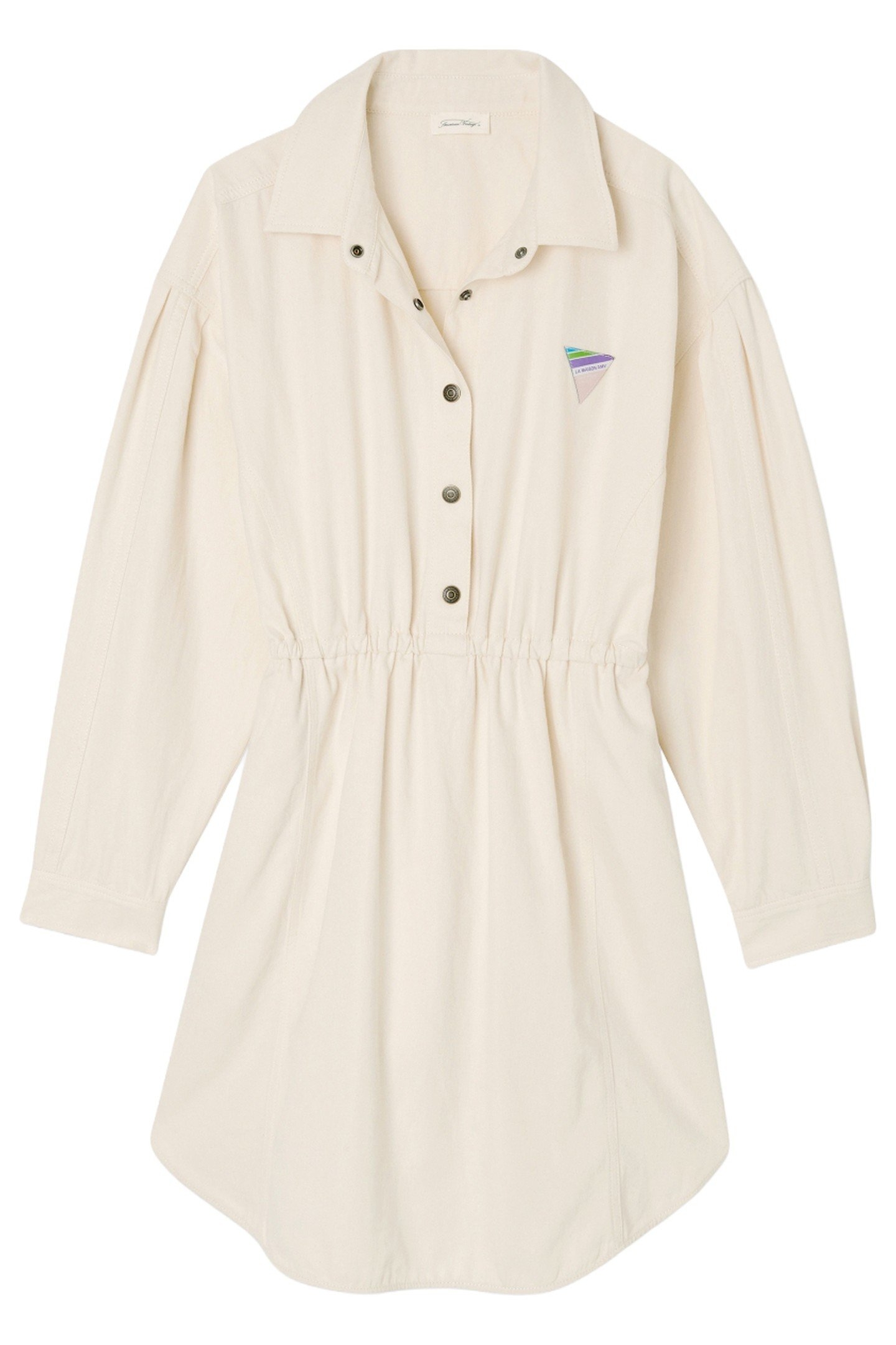 LONG-SLEEVED DRESS WITH BUTTON-DOWN COLLAR ECRU 1