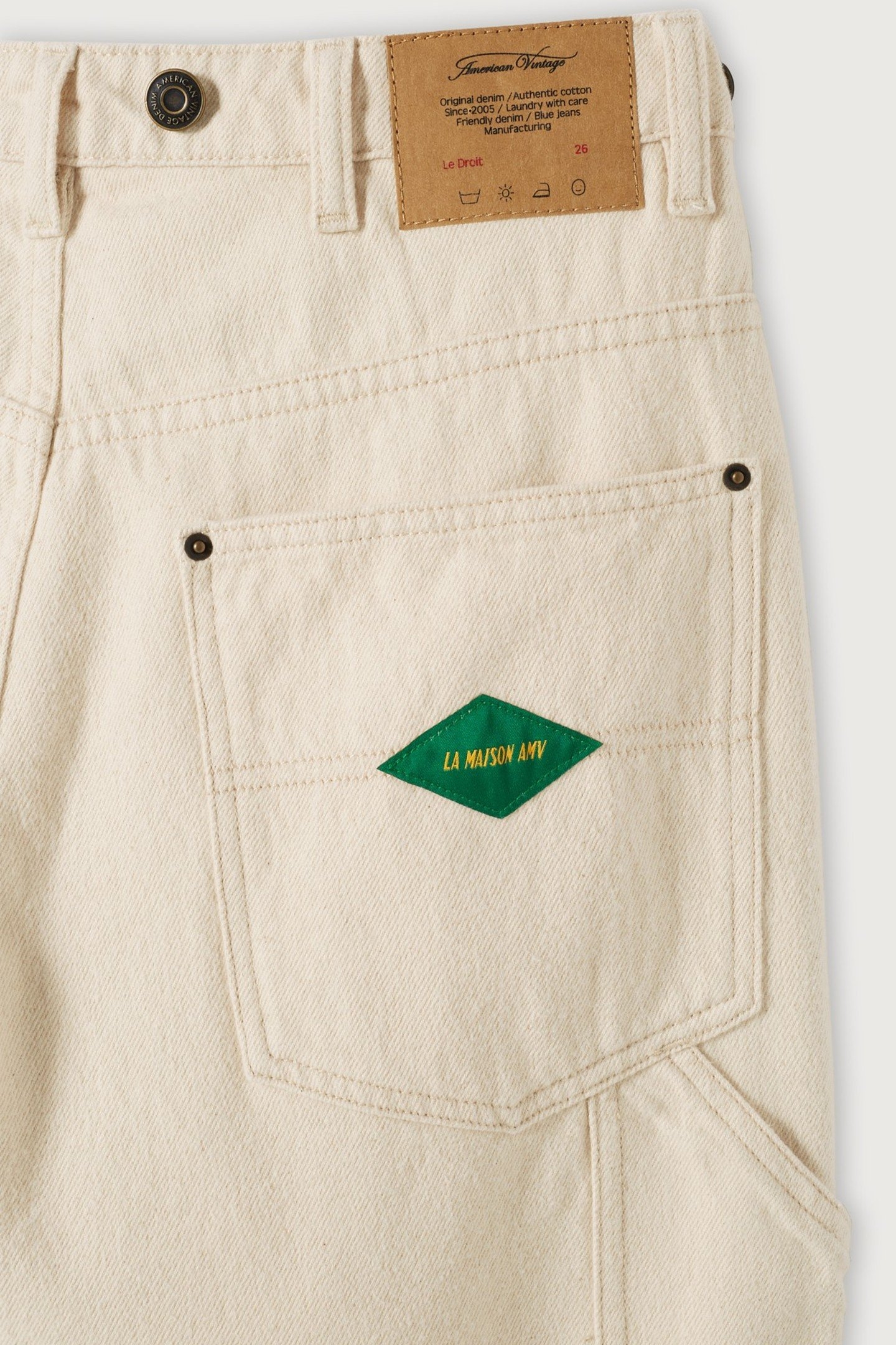 5-POCKET RIGHT WORKER JEANS ECRU 3