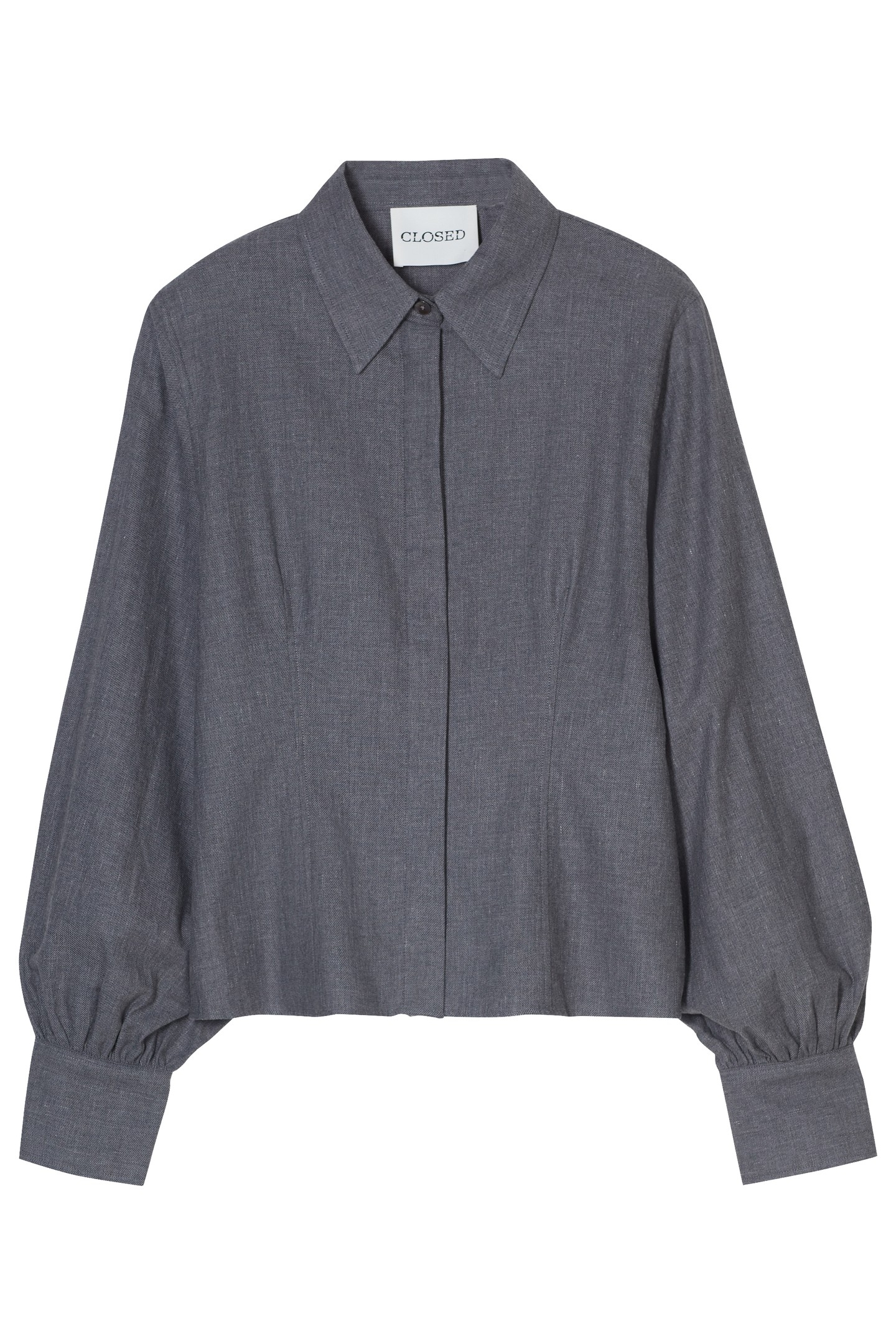 CROPPED BLOUSE SHIRT DARK GREY MELANGE 4