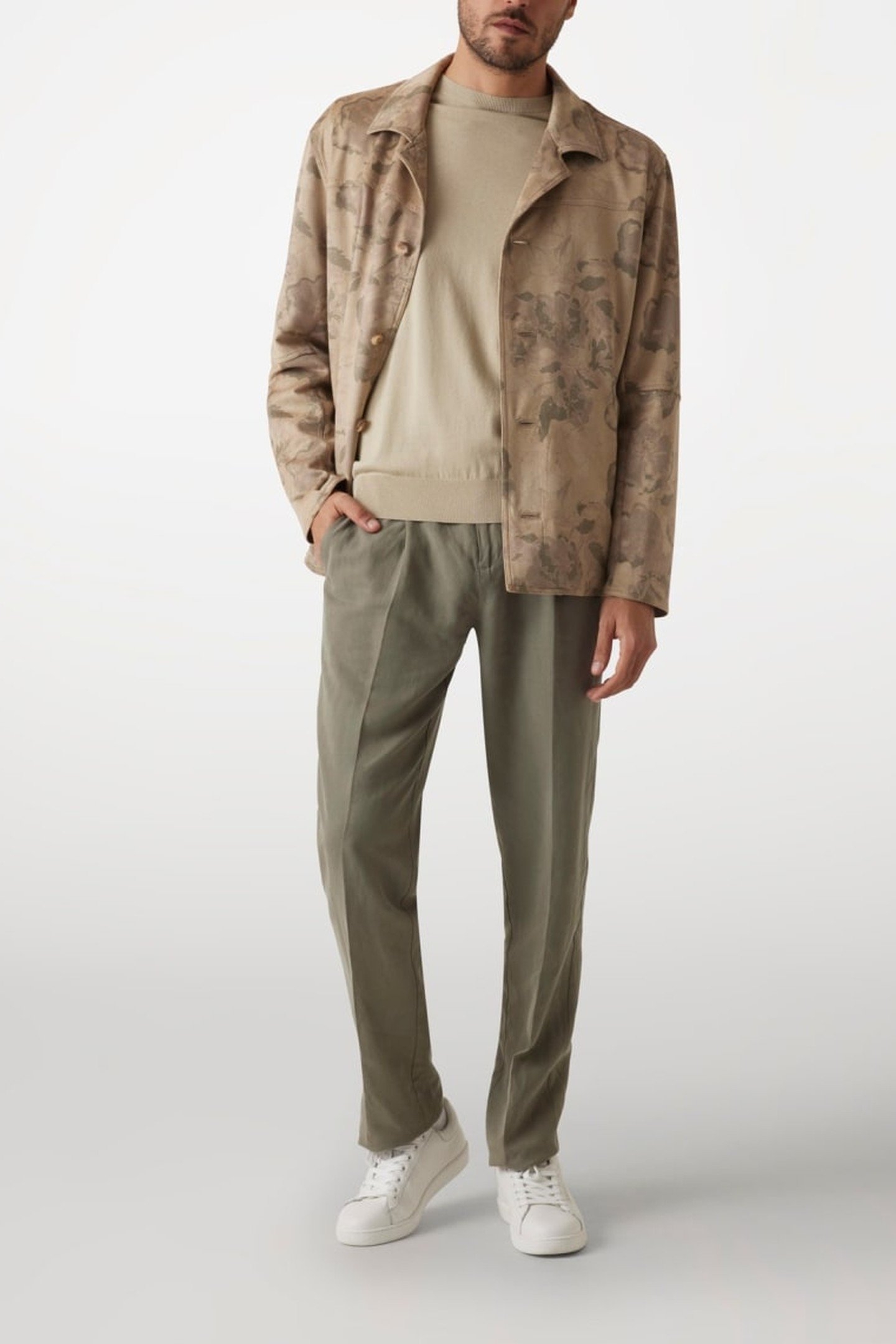 REAL PRINTED SUEDE J BEIGE FLOWER PRINT 1