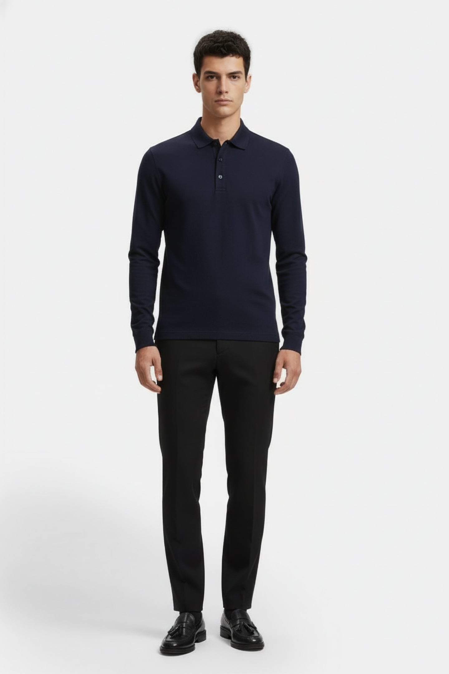 JAIMEALF LONG SLEEVE POLO DARK NIGHT 1