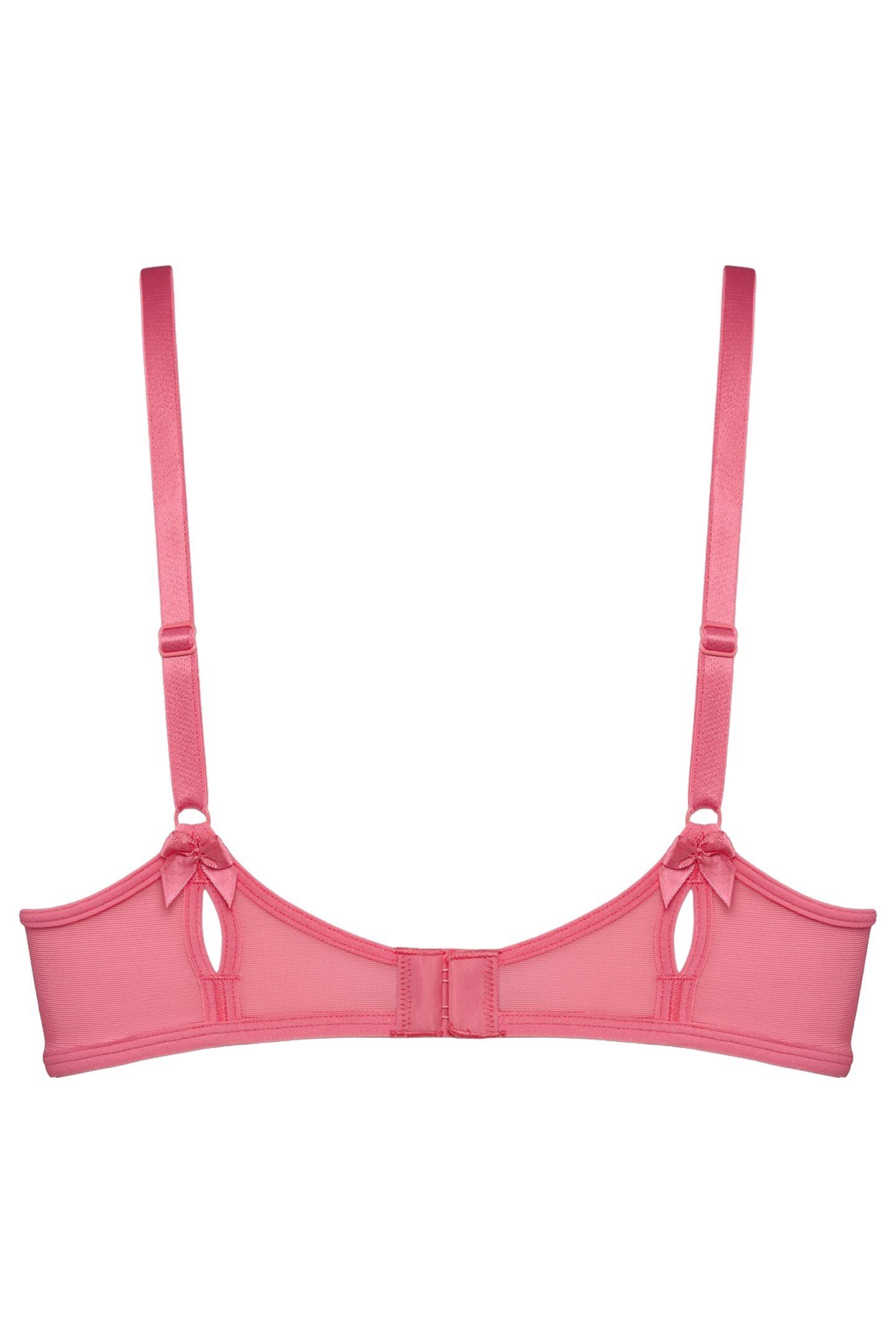 PEEKABOO BRA PLUNGE BALCONY WIRED PADDED PINK 2