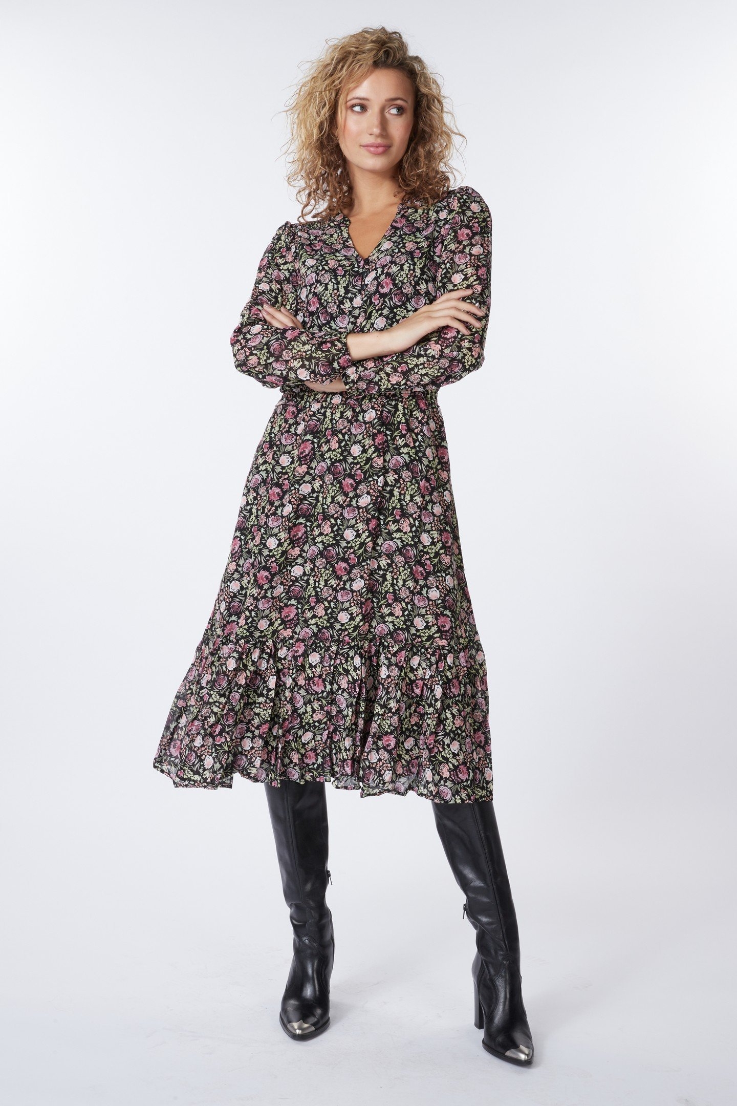 DRESS MIDI SOFT DECO PRINT PRINT 2