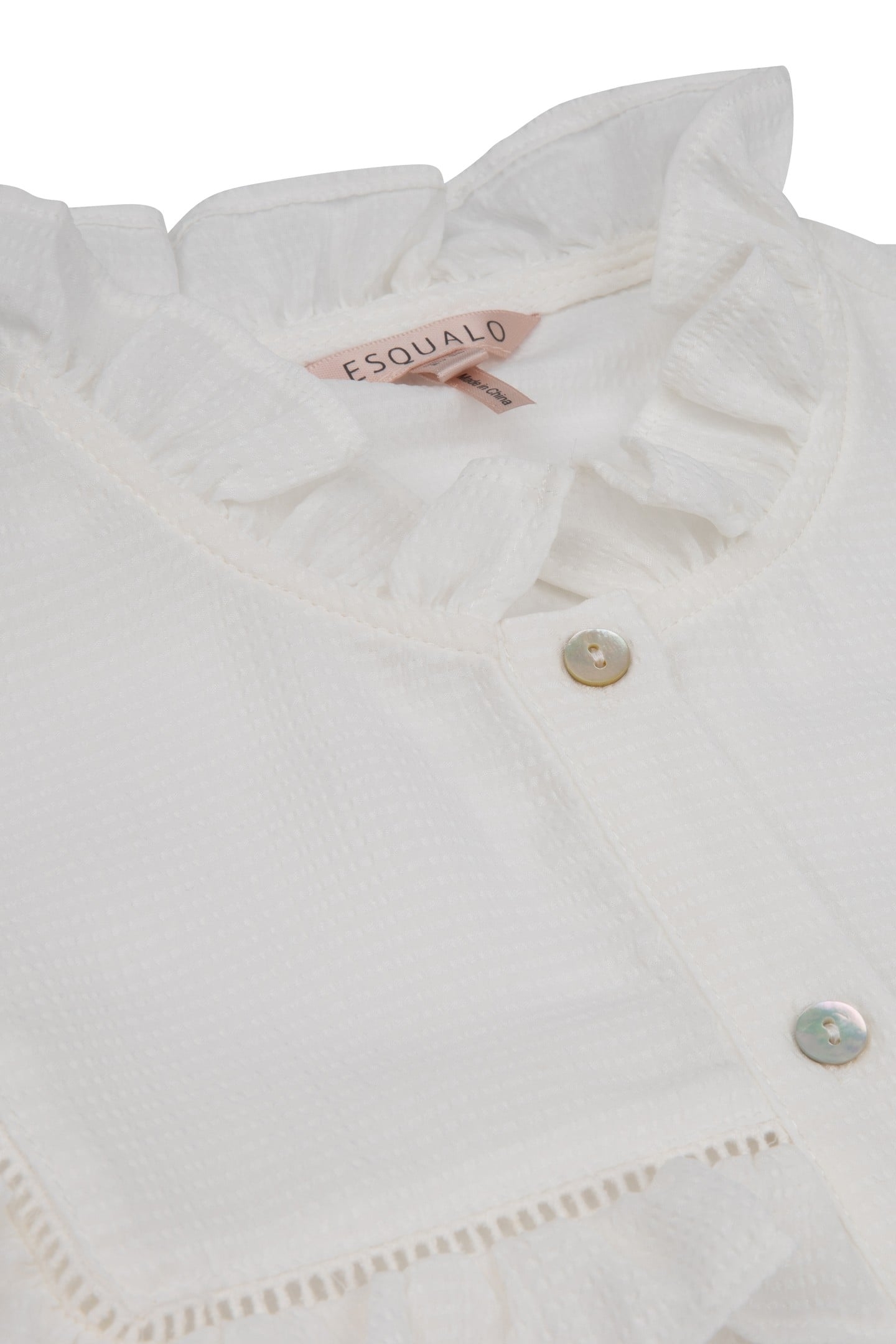 BLOUSE RUFFLES STRUCTURED FABRIC OFF WHITE 6