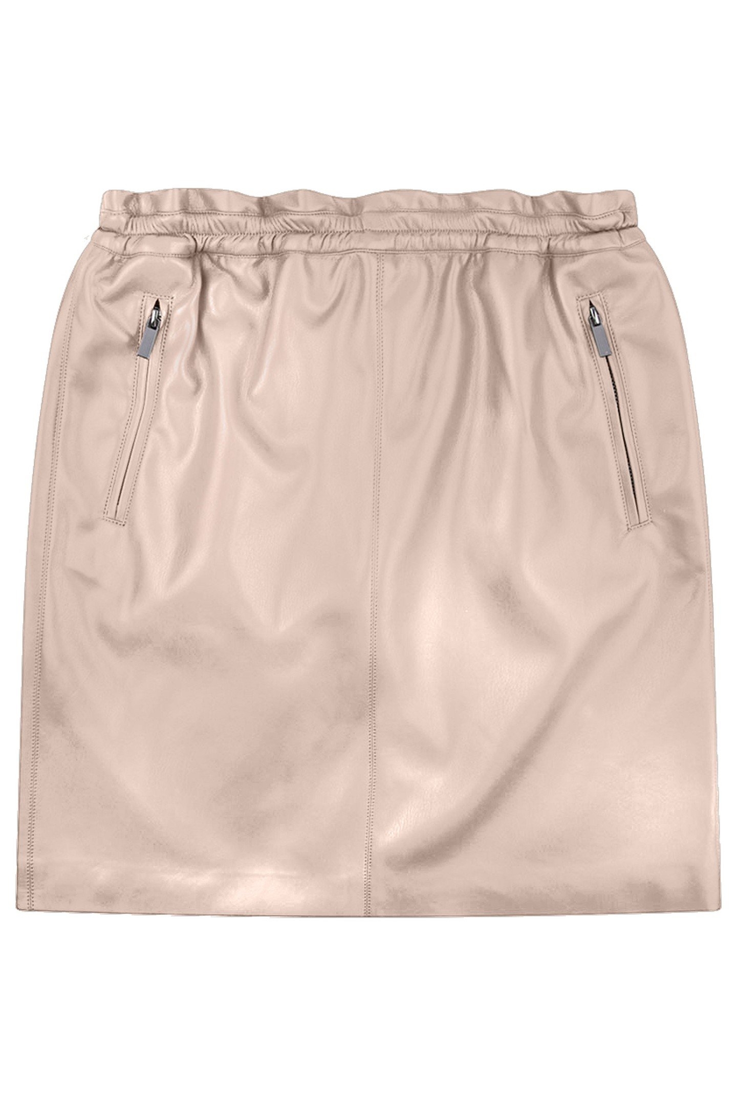 SKIRT JOGGER ZIPPER SHORT PU BISCUIT 1