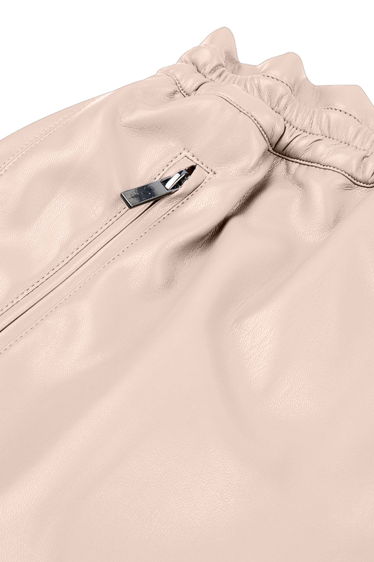 SKIRT JOGGER ZIPPER SHORT PU BISCUIT 2