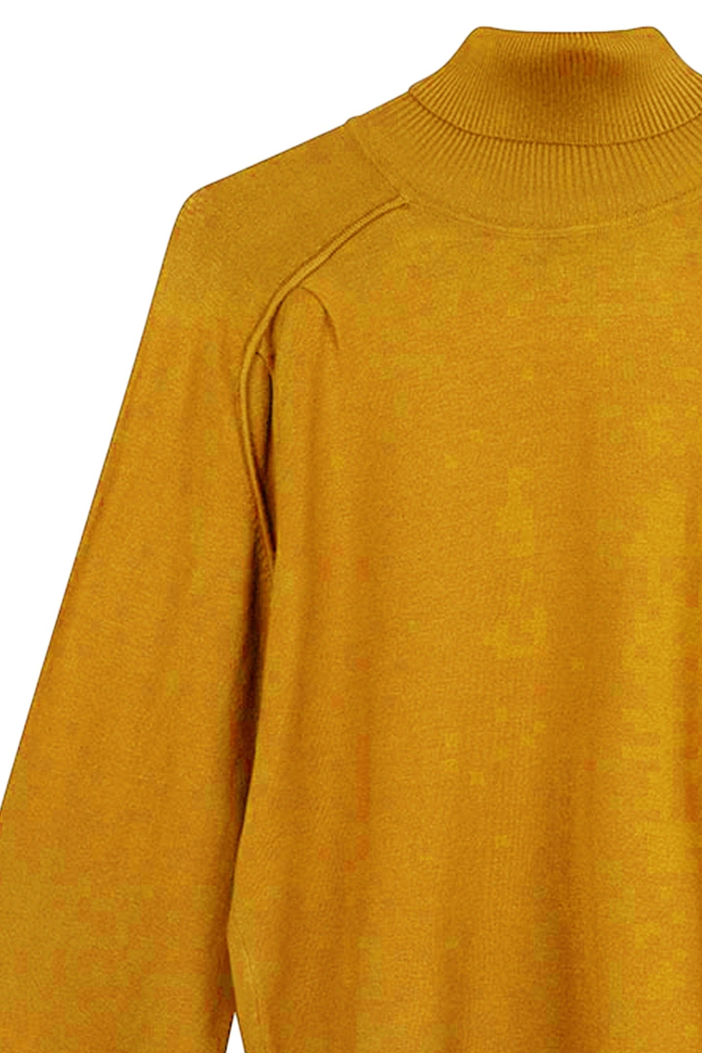 SWEATER BASIC PLEATS COL MUSTARD 3