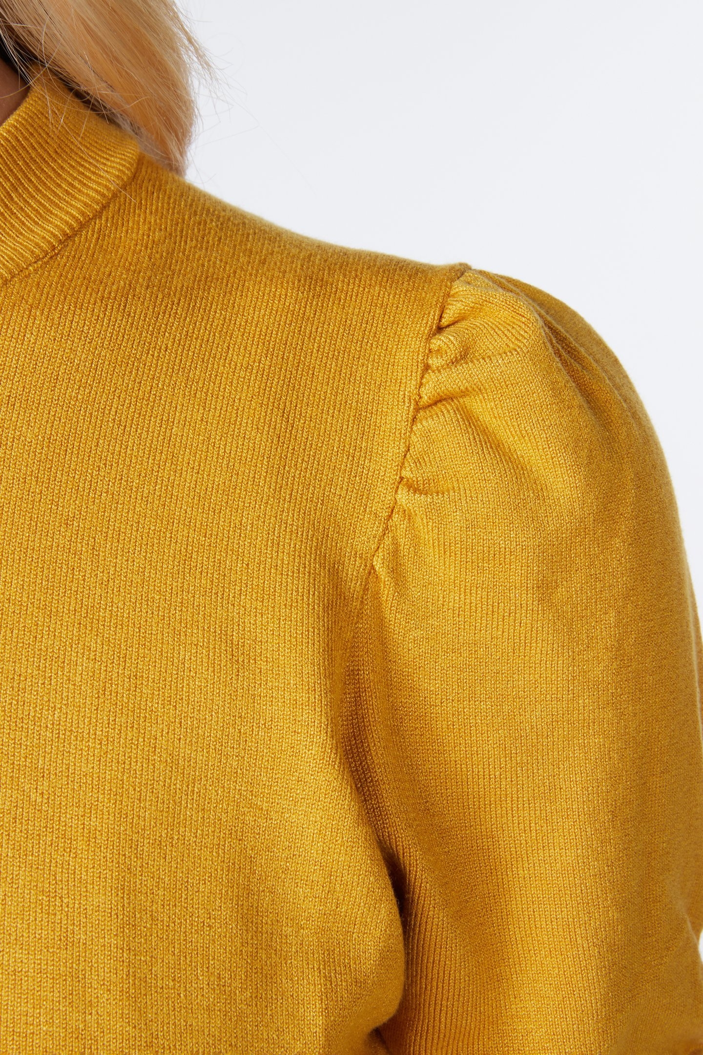 SWEATER BASIC GATHERING S/SLVE MUSTARD 6