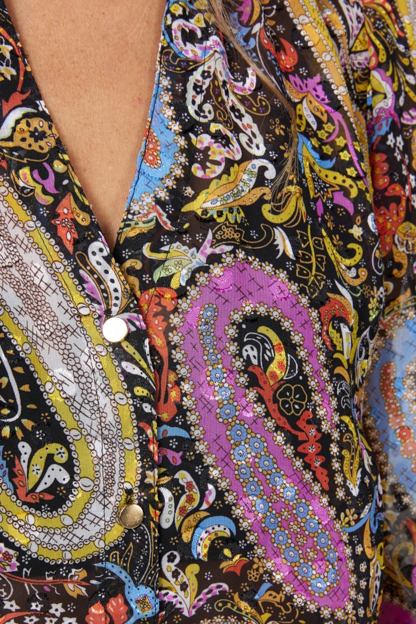 BLOUSE V-NECK PAISLEY PARTY PRINT 8