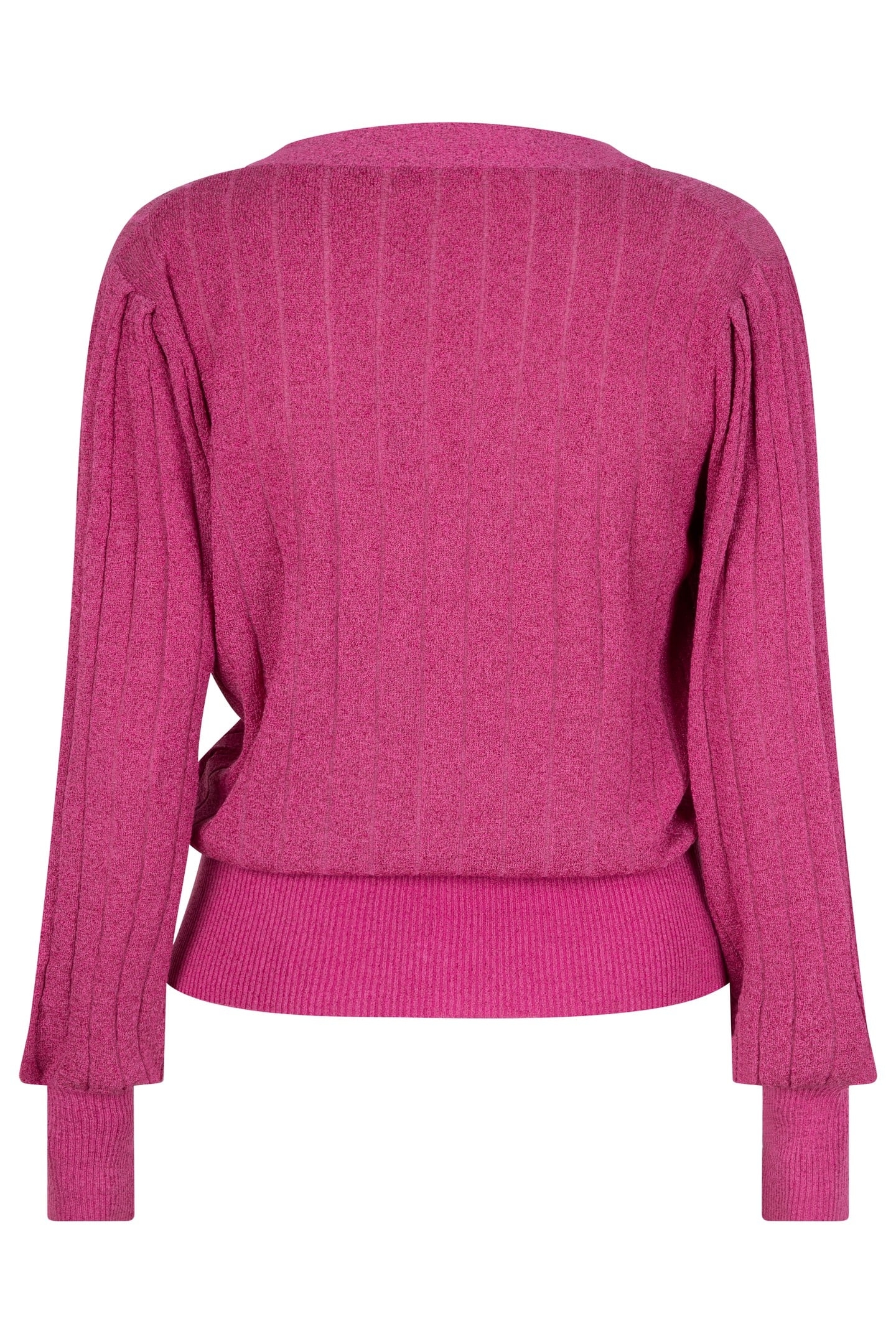 CARDIGAN PUFF SLEEVE RIB LUREX PINK 6