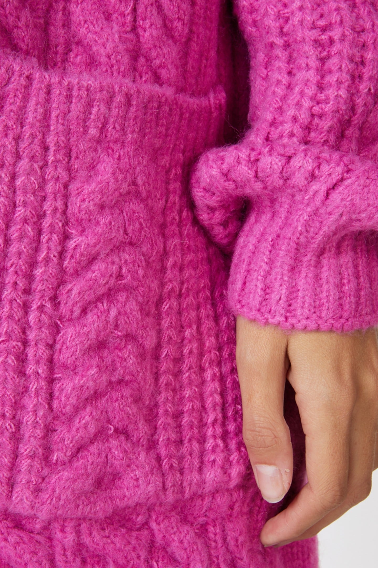 CARDIGAN CABLE KNIT POCKETS PINK 8