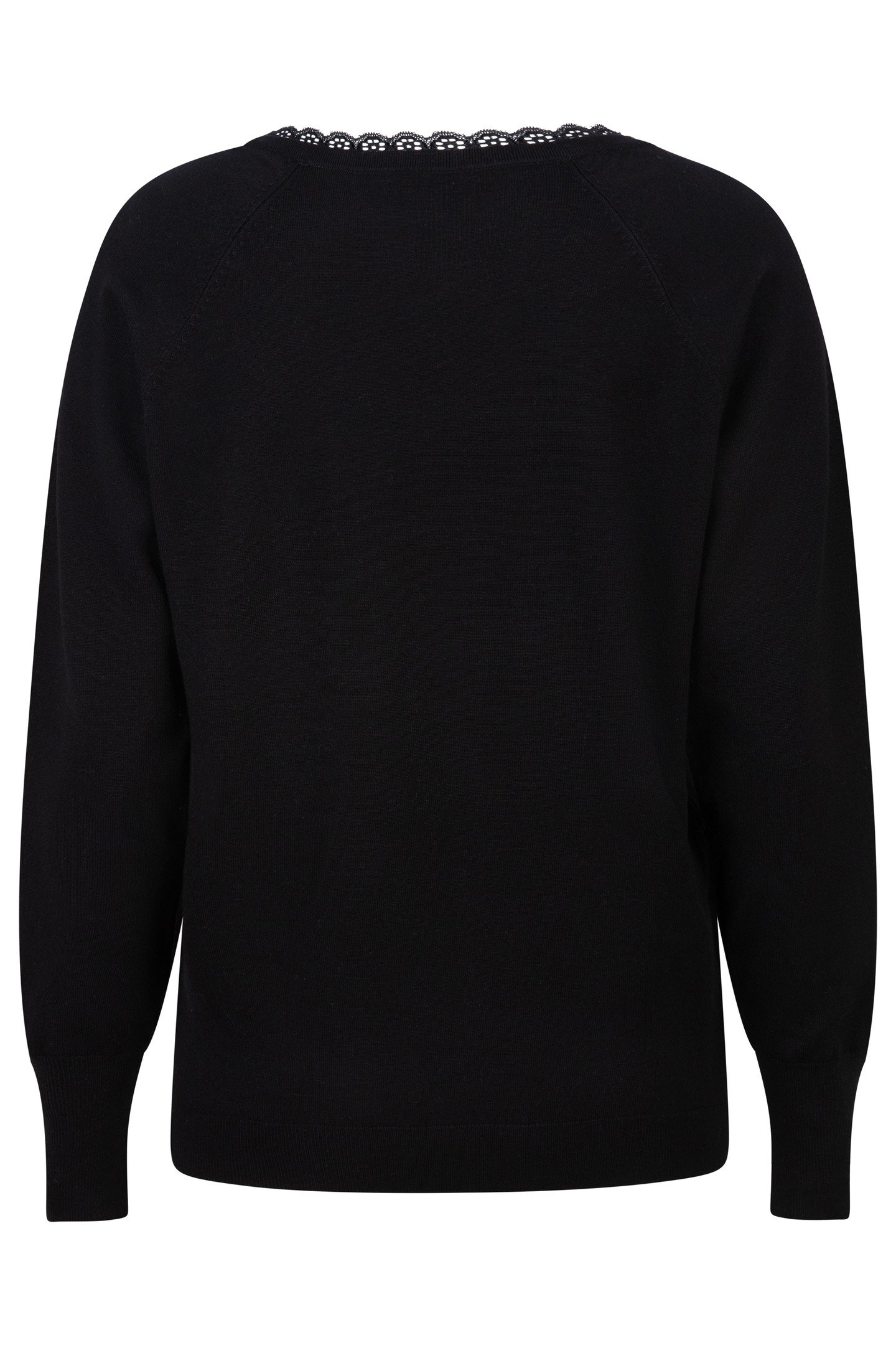 SWEATER V-NECK LACE BLACK 6