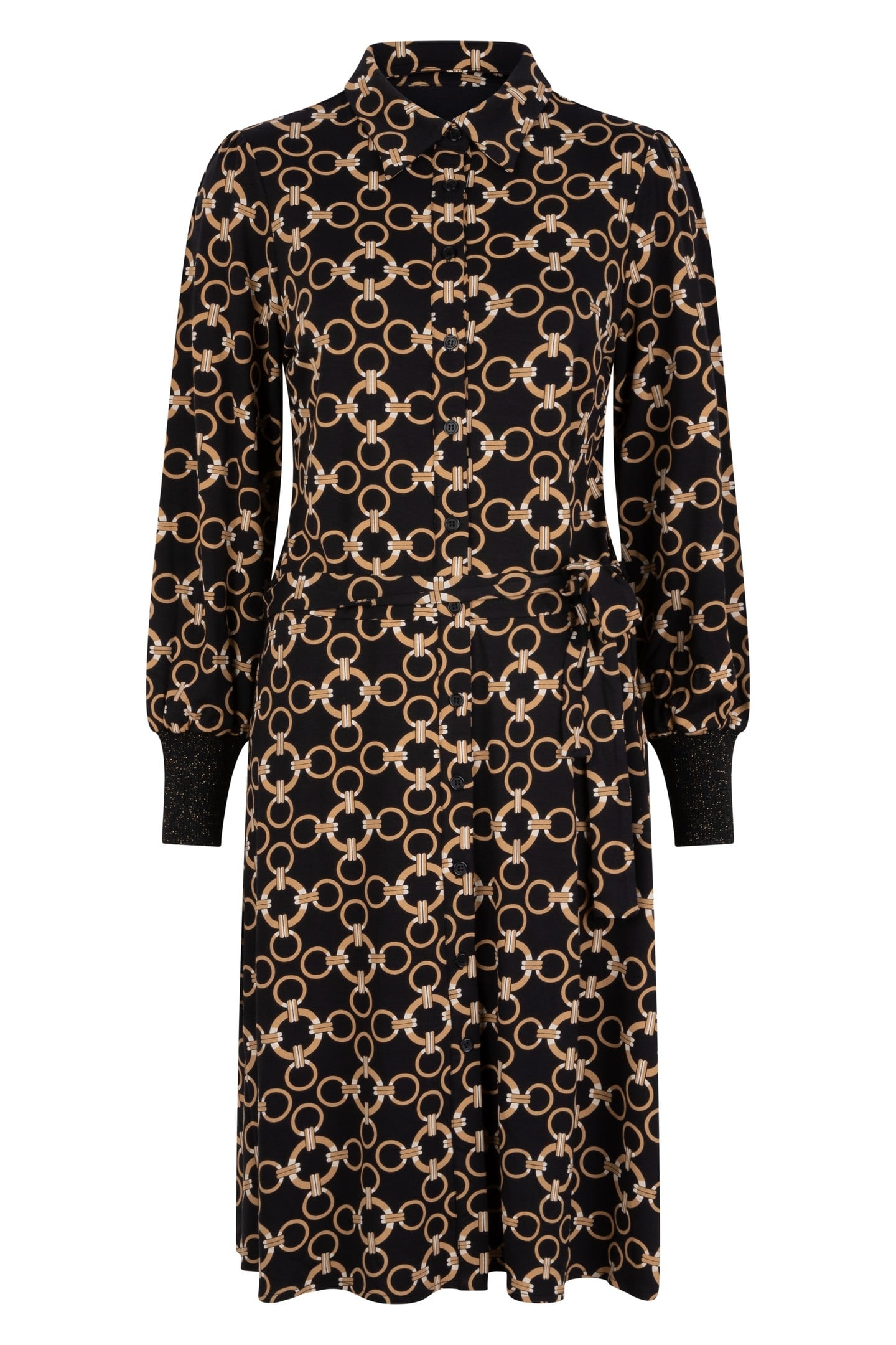 DRESS RIBBED CUFF CHAIN PRINT PRINT 4