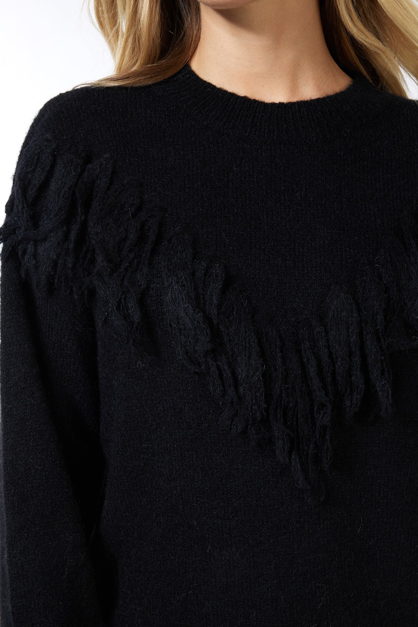SWEATER FRINGES BLACK 8