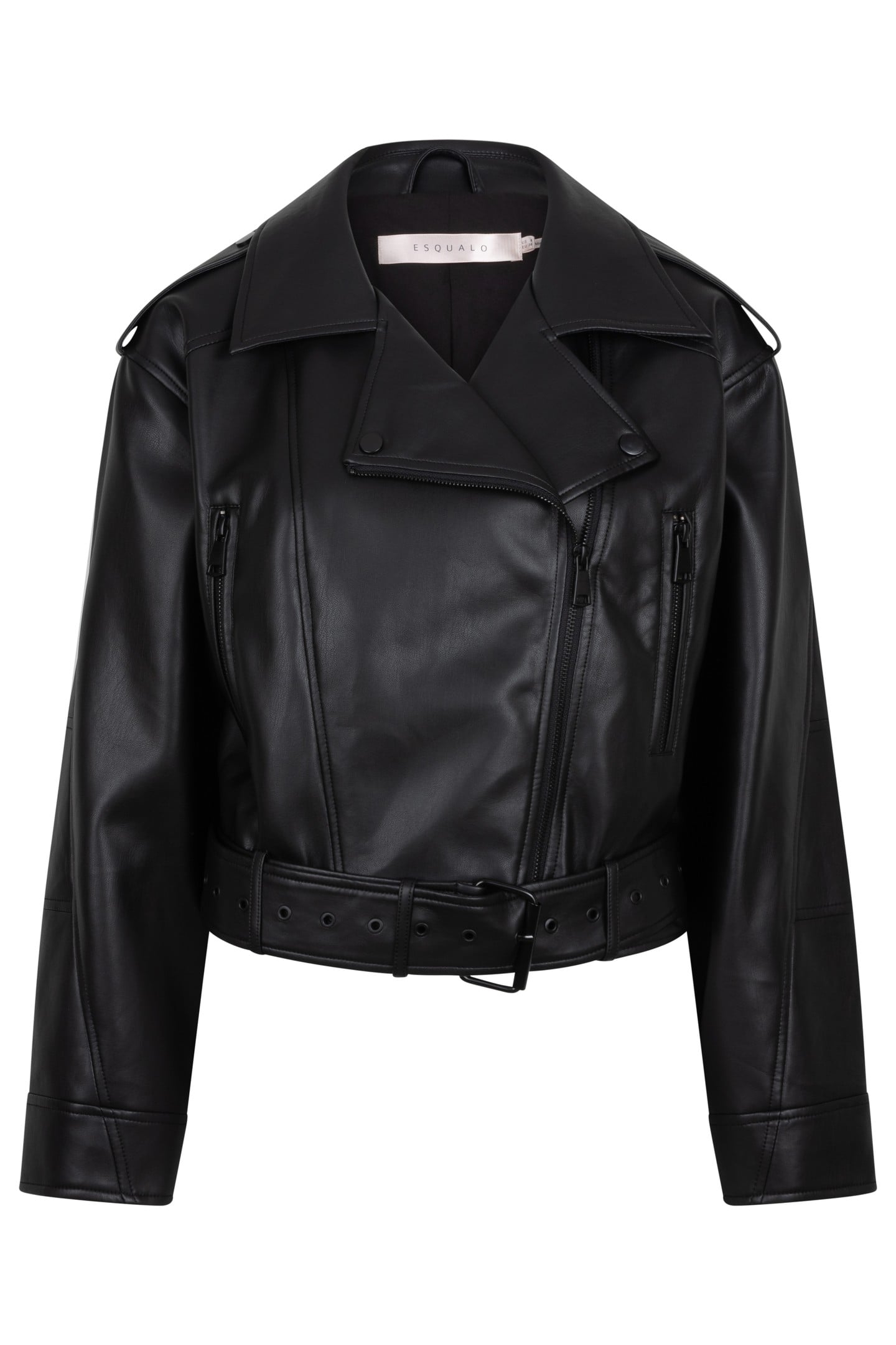 JACKET BIKER VEGAN LEATHER BLACK 3