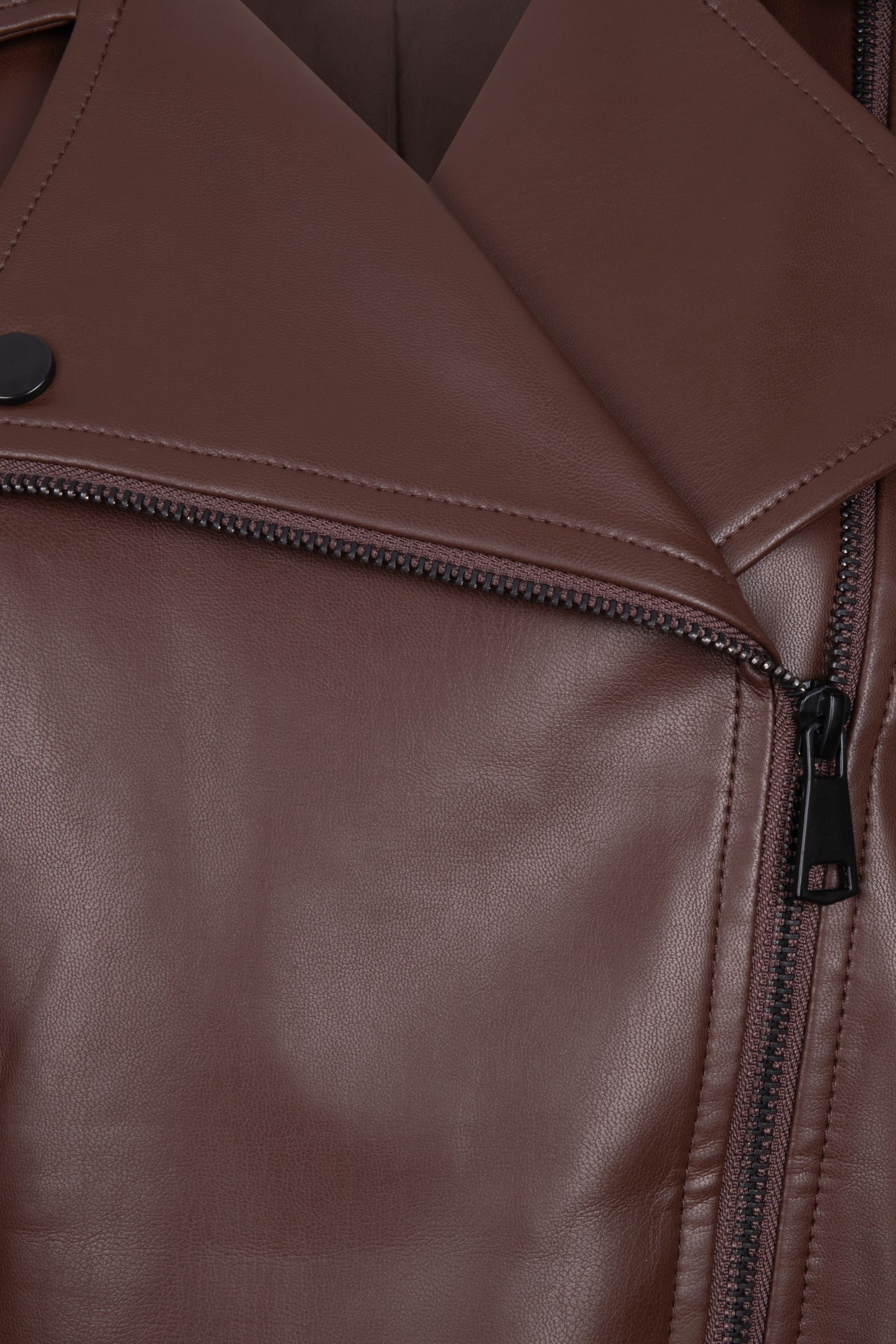 JACKET BIKER VEGAN LEATHER CHOCOLATE 7