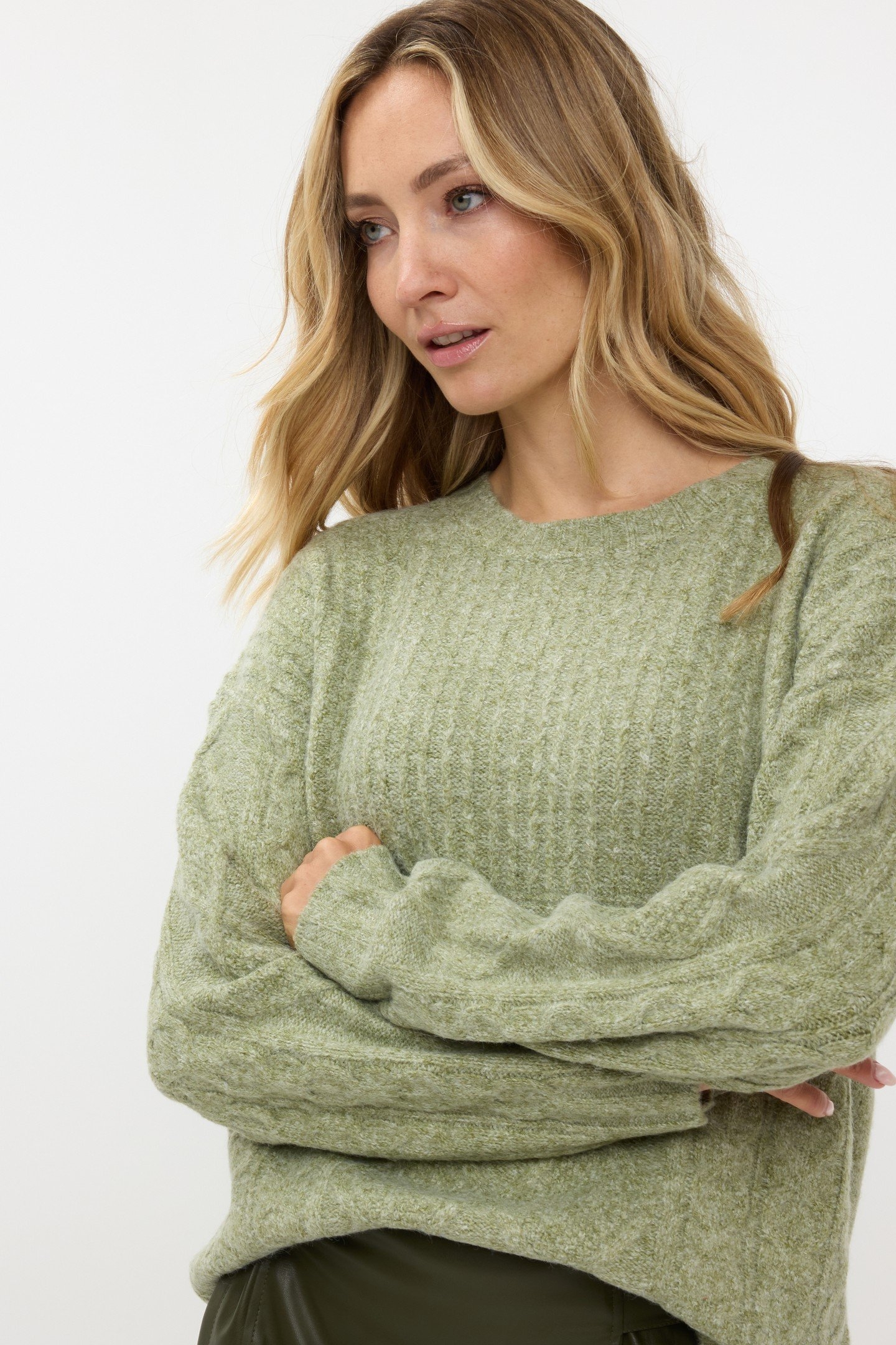 SWEATER MELANGE MOSS GREEN 7