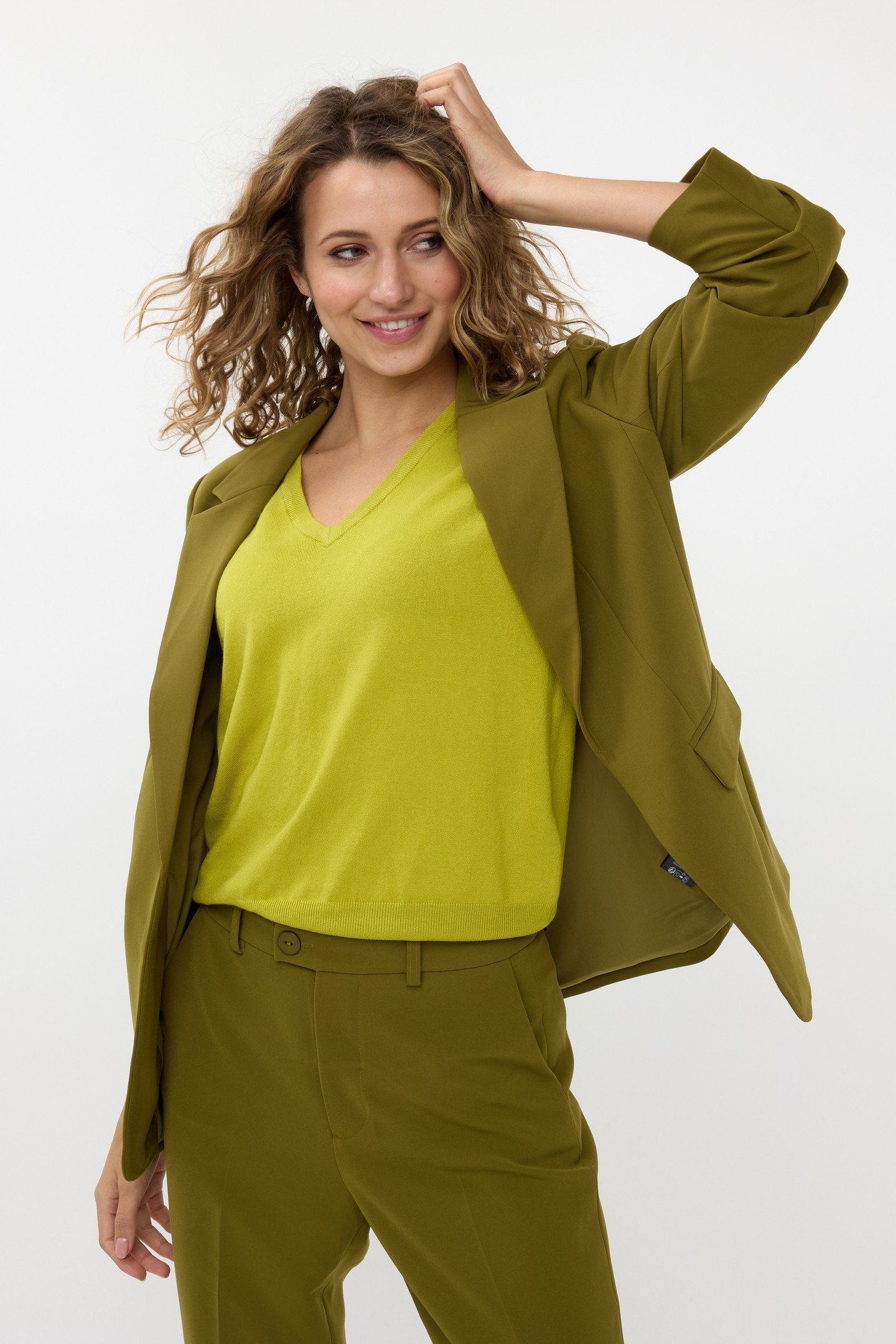 BLAZER GATHERED SLVE CITY MOSS GREEN 2