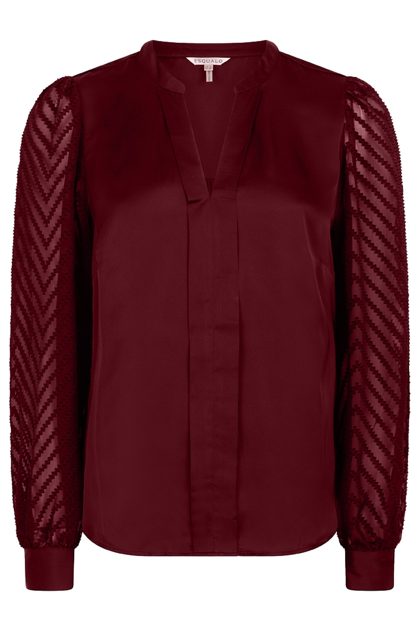 BLOUSE PLUMETIS ZIGZAG SLEEVE WINE RED 1